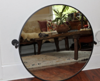 24" Black Framed Rotating Mirror $65 (ST53)