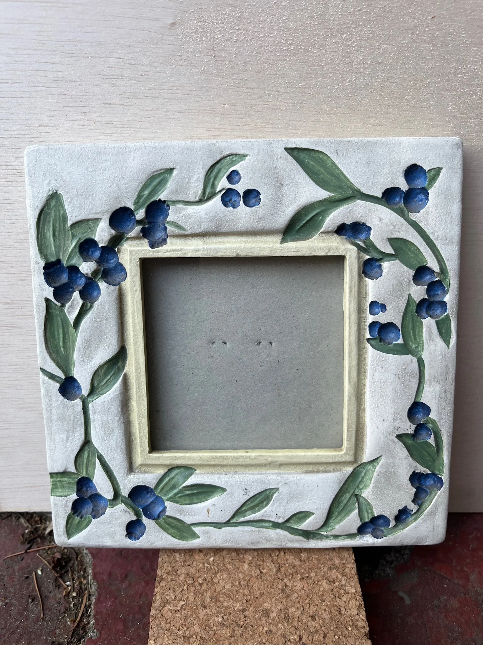 Blueberry Ceramic Frame 3x3 opening $6 (ST12)