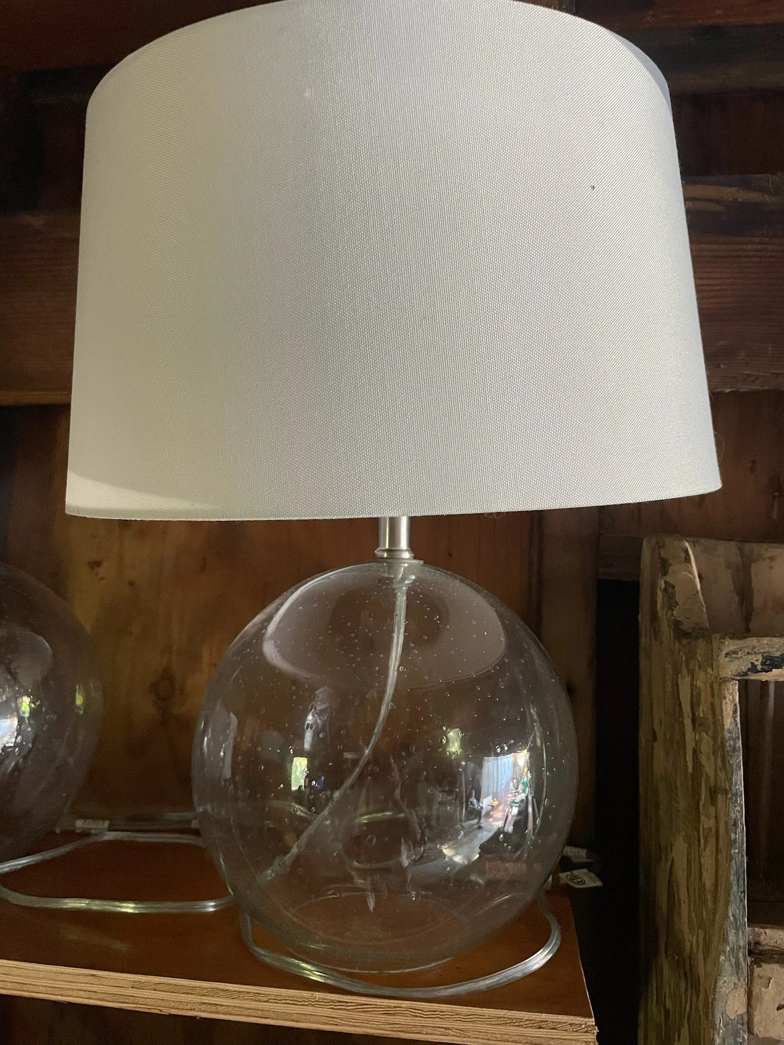 2 Glass Lamps with Shades $110 Set (ST07)
