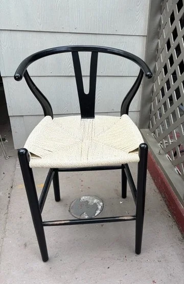 2 White Rope Seat Stroll with Wood Black Frame $120 for both (ST16)