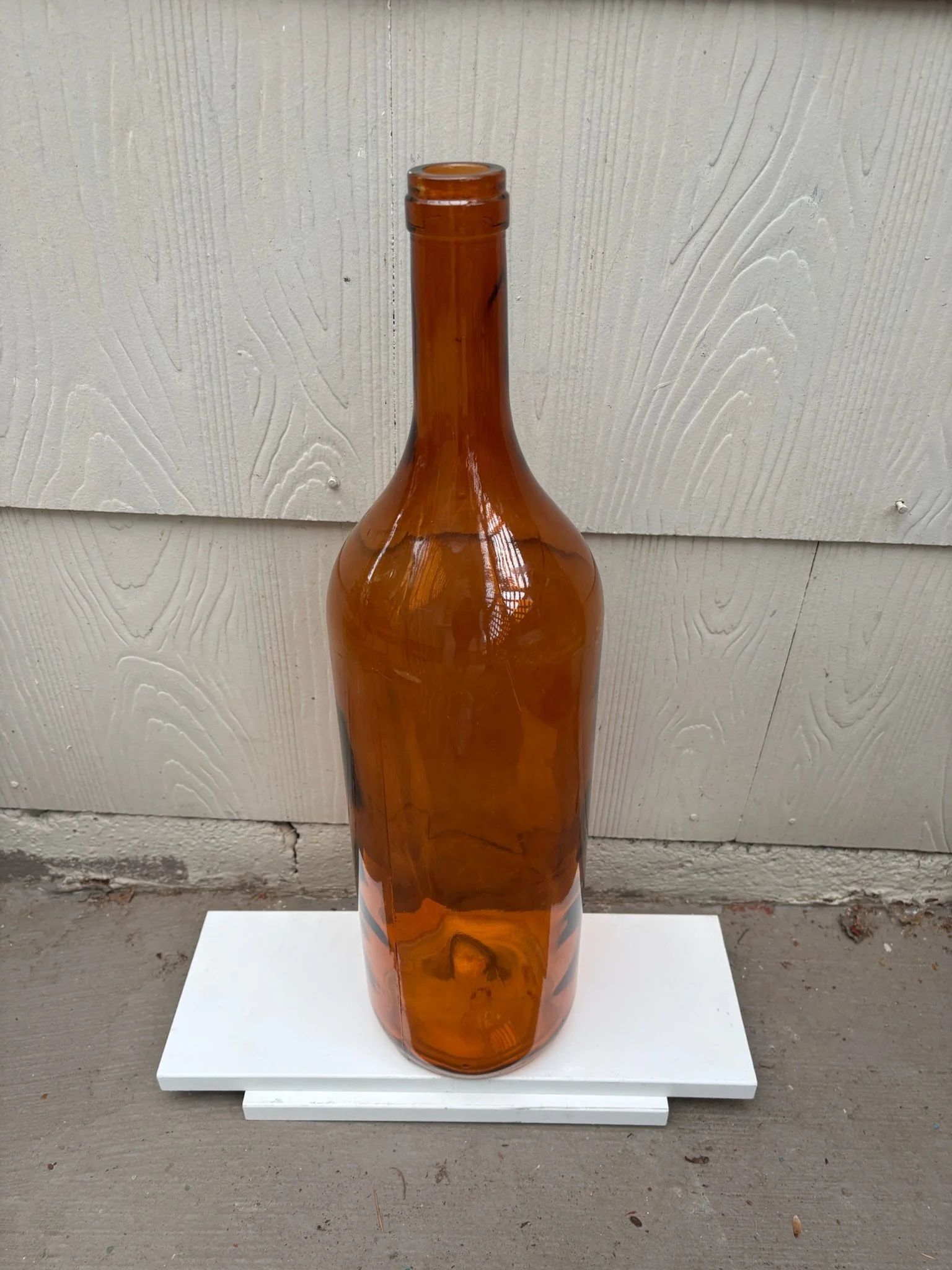 2 Brown Glass Vase 21" Tall $20 each (ST23)