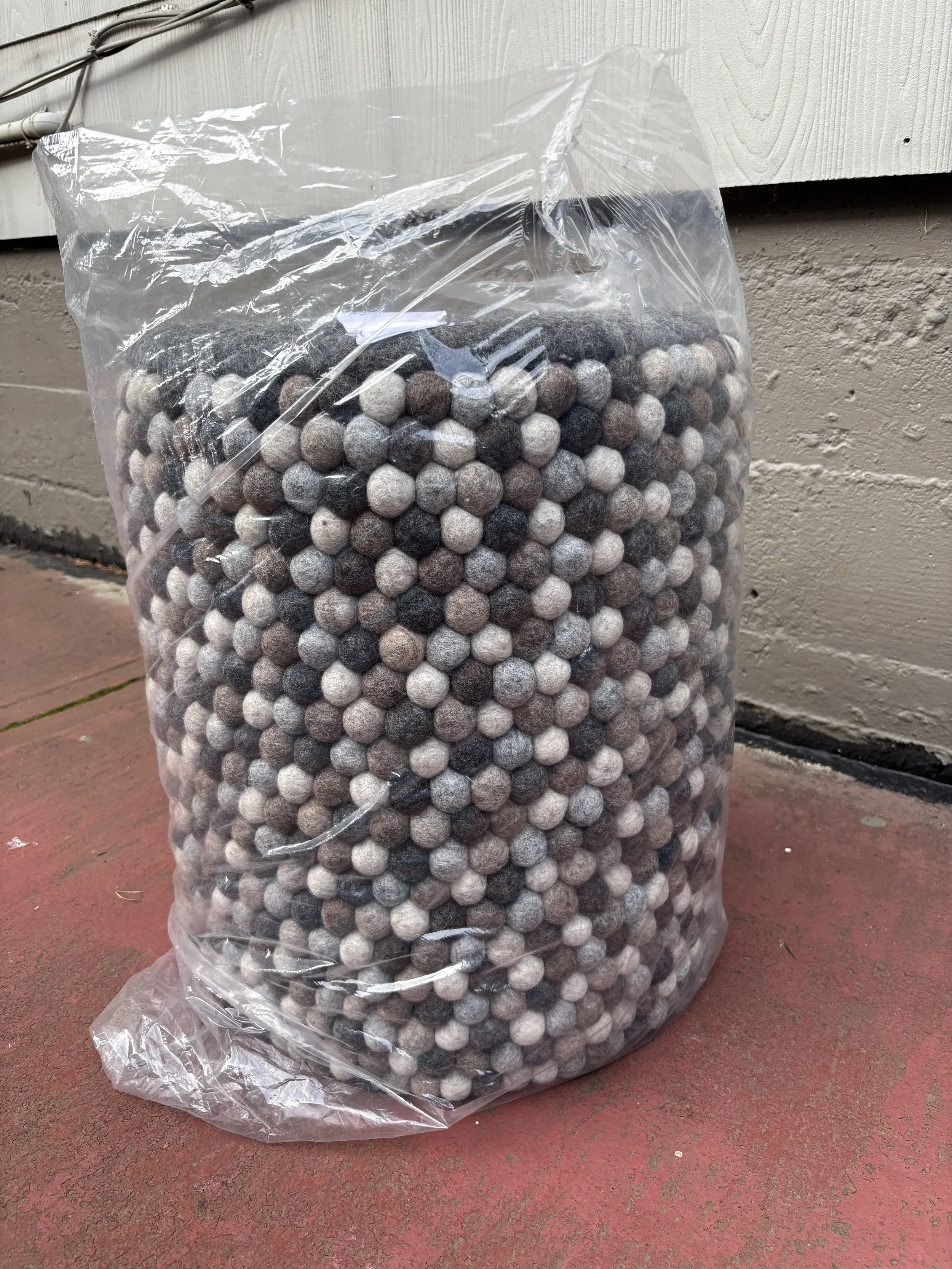 Grey/White/Brown 15"Wx19"H Ottoman $72 (ST66)