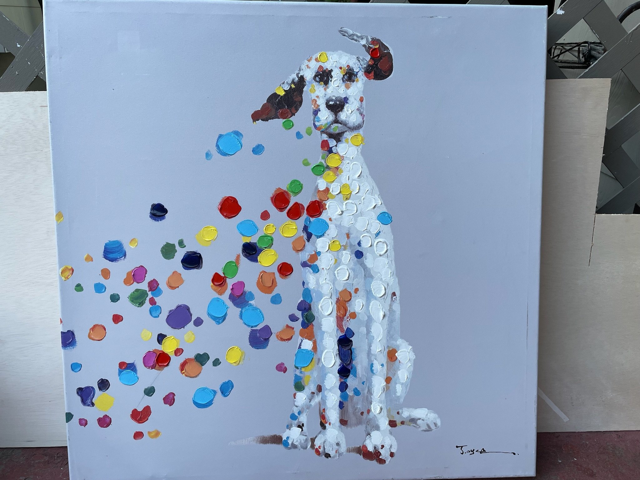 Dog Art Canvas 28x28 $25 (ST03)