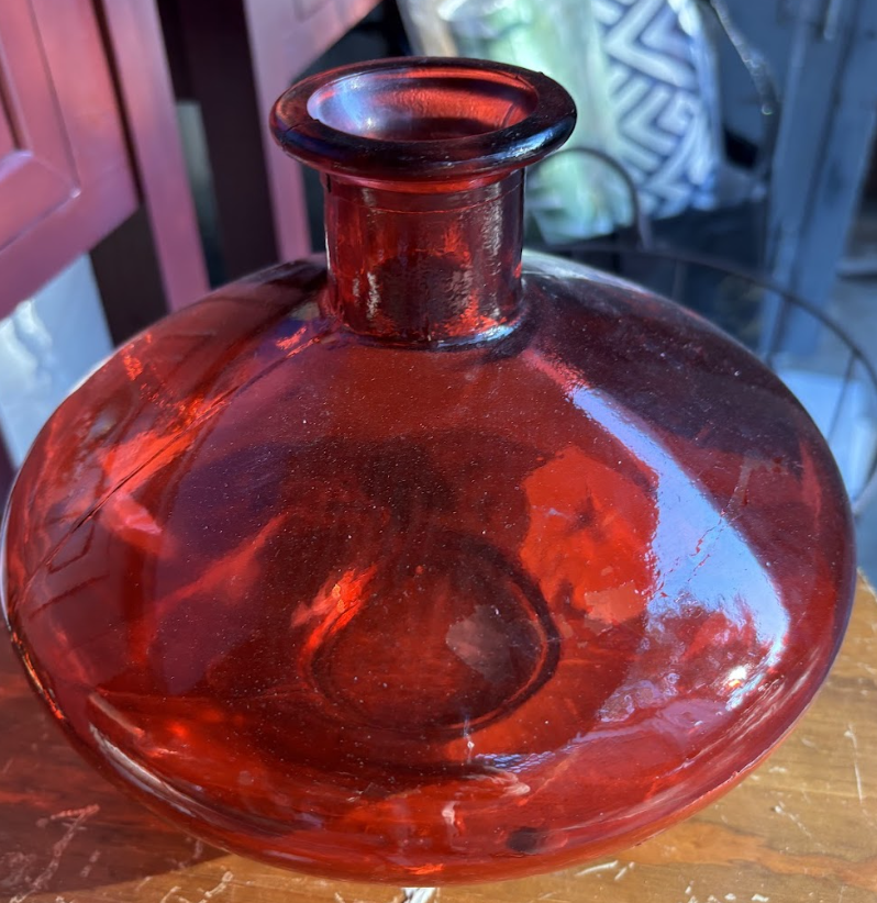 Red Glass Vase/Decor $12 (ST71)