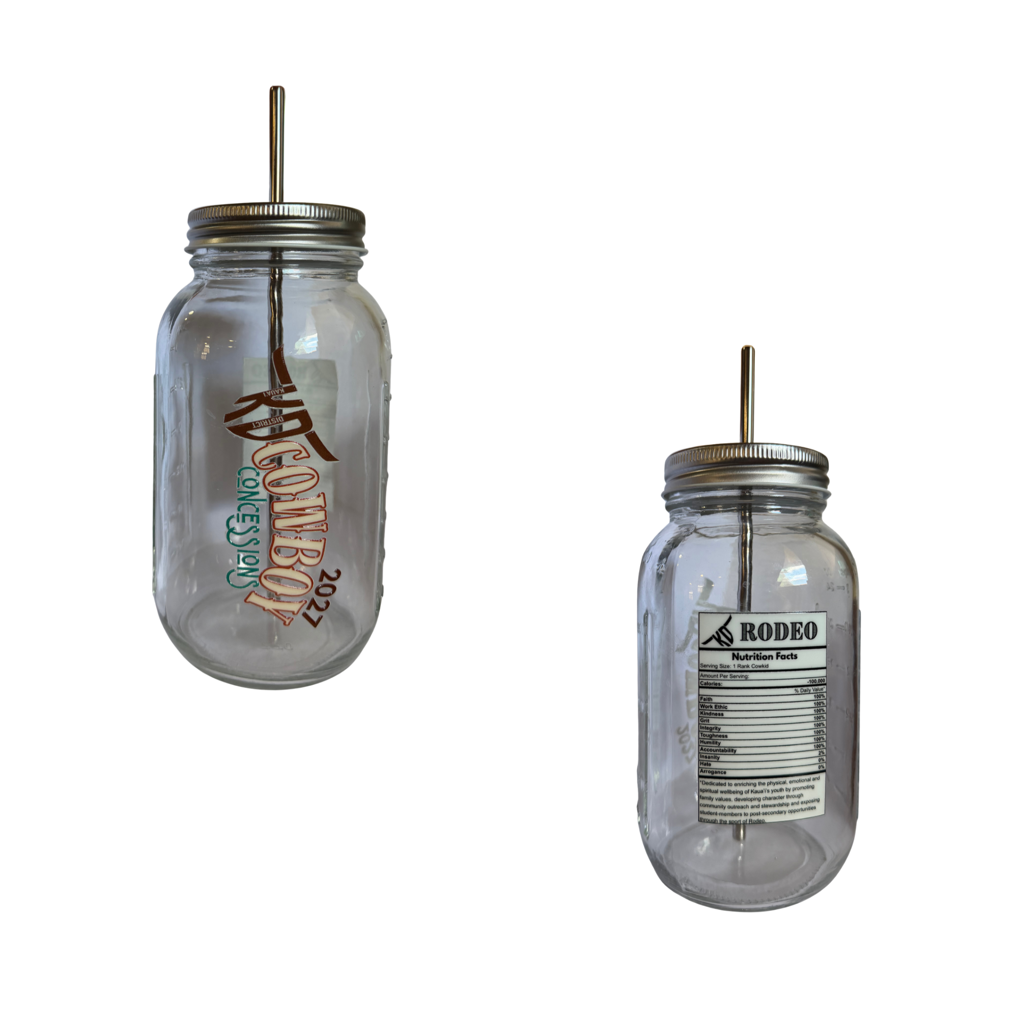 KD Cowboy Concessions Sip n Save Mason Jar