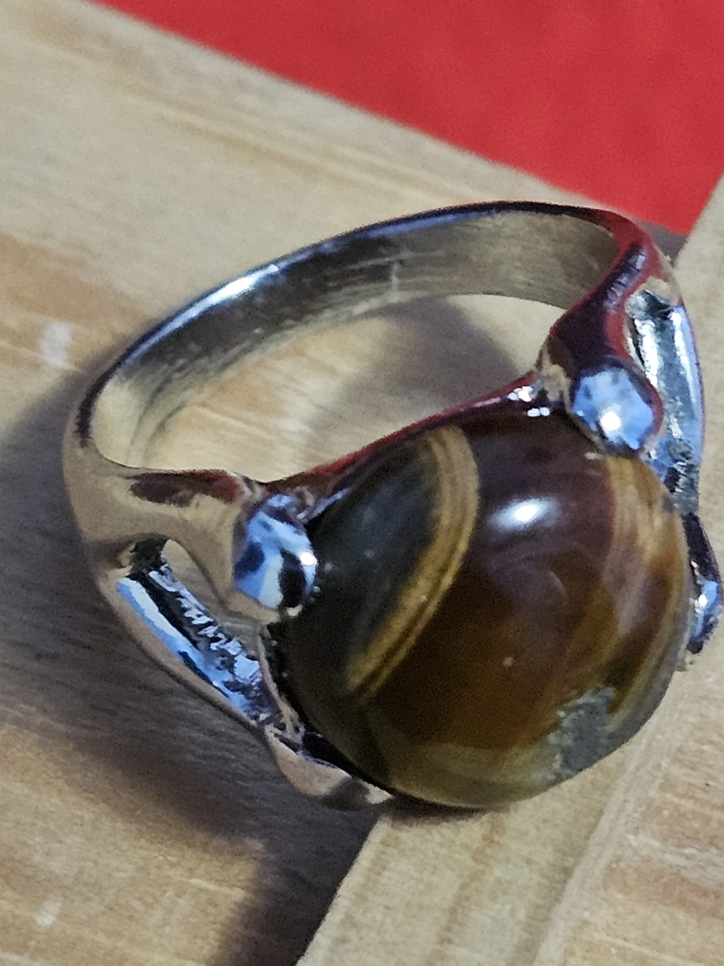 Vintage Tiger’s Eye Sterling Ring -6 1/4