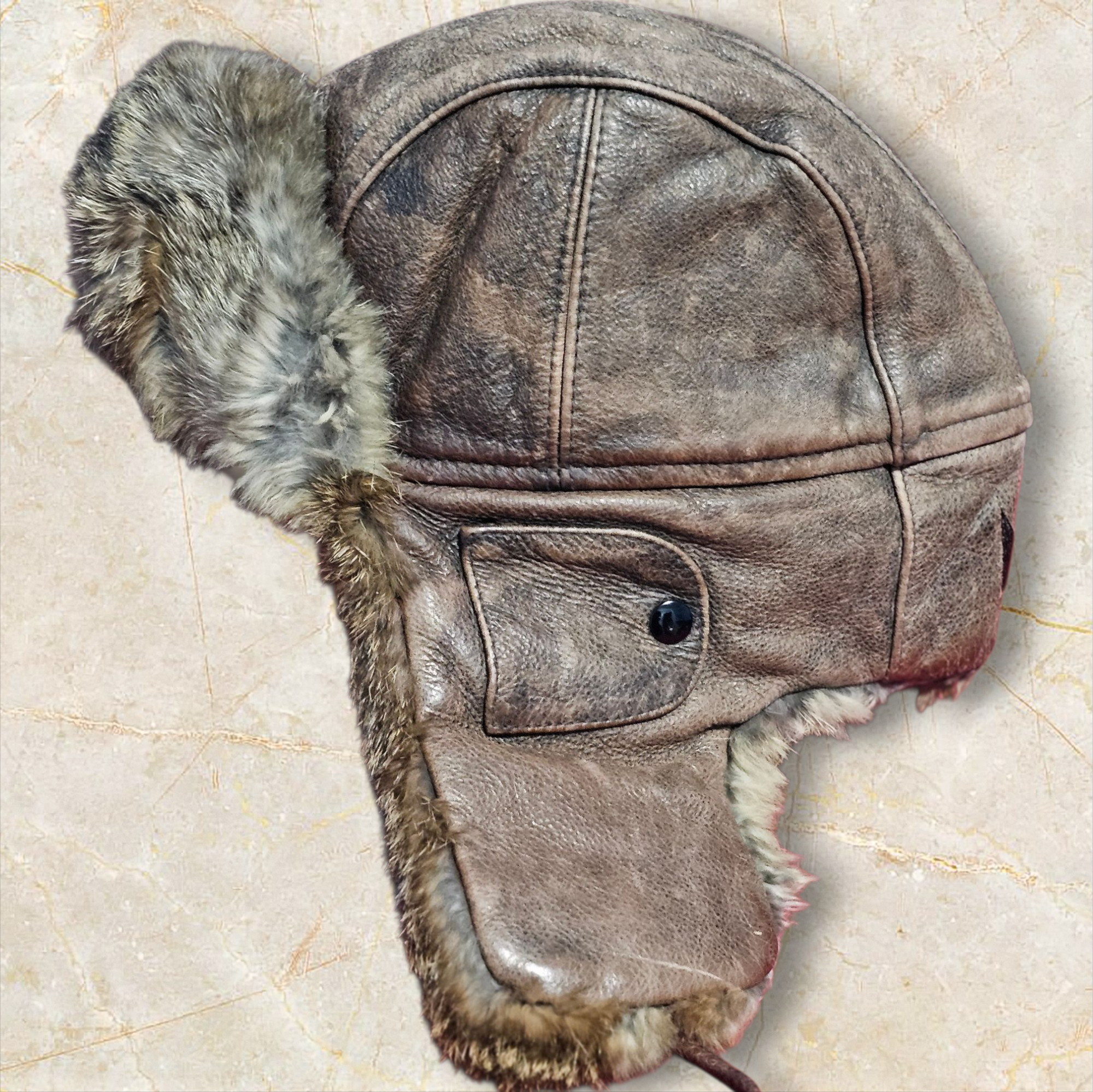 Rabbit Fur Aviator Hat