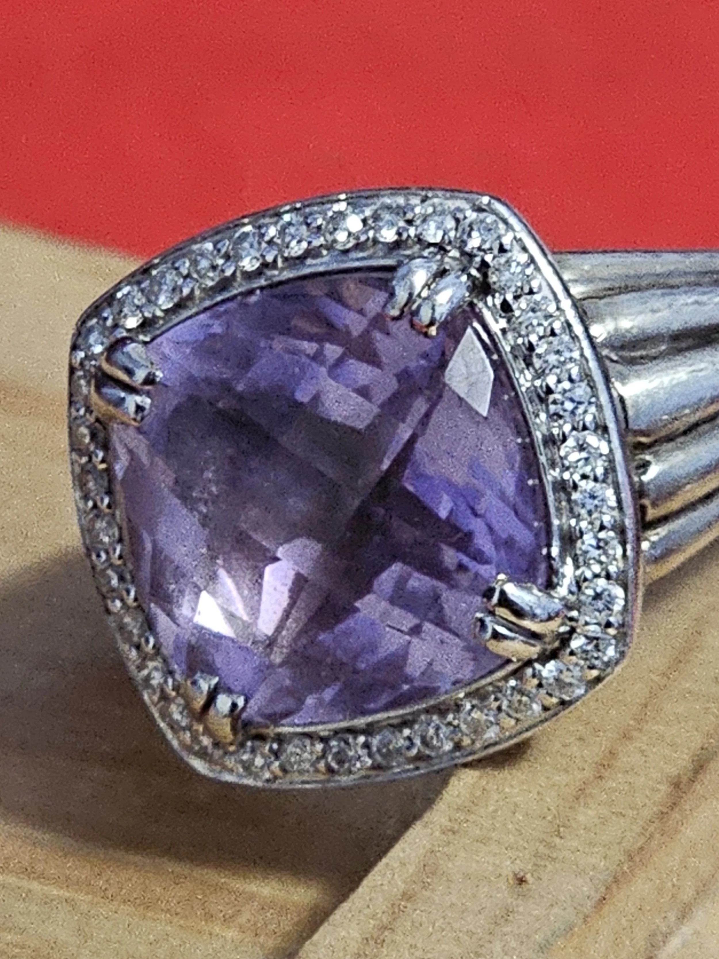 Vintage Unsigned Amethyst ring- size 7 1/4