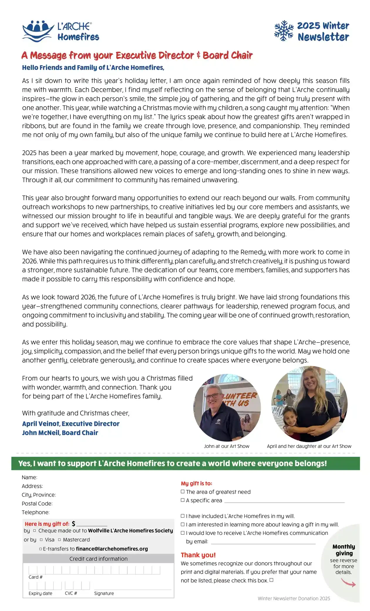 2025 Winter Appeal Newsletter