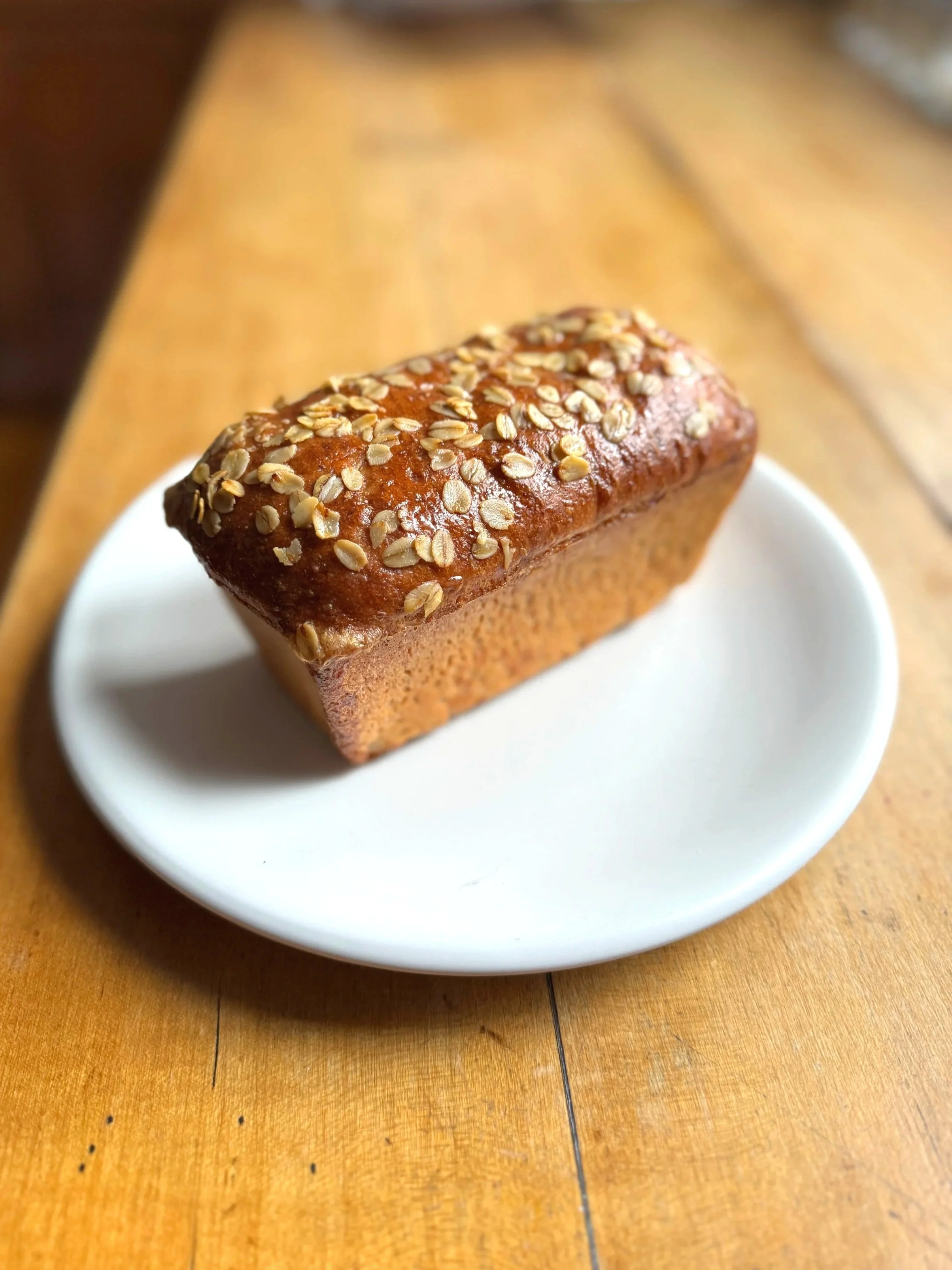 Whole Wheat Honey Oat Bread Loaf