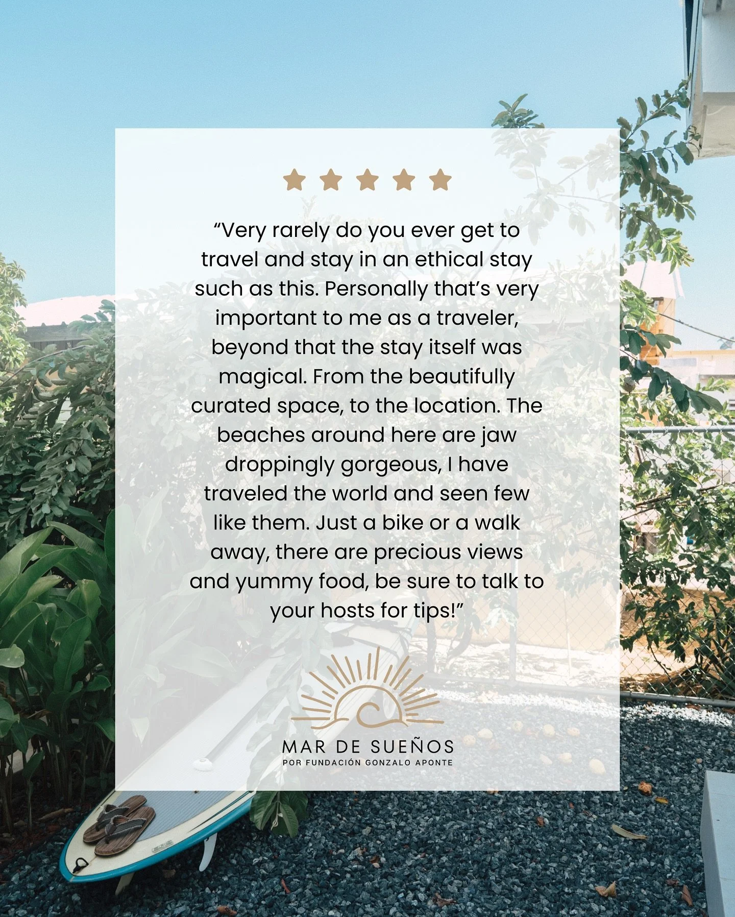 Some words from a happy guest 🫶 &iexcl;Gracias por su apoyo!

Puerto Rico's first nonprofit guest home is waiting for you! Visit mardesuenospr.org to book your stay today 🌊✨