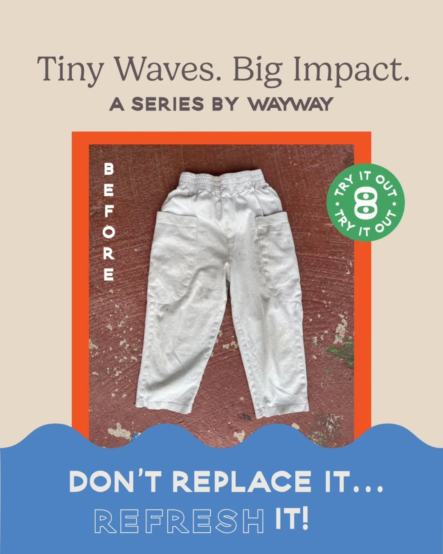 We&rsquo;re back with our Tiny Waves series! 🌊&nbsp;We&rsquo;re thinking about how color and a little creativity can take something that&rsquo;s worn out and make it new again - a win-win for the planet and your wardrobe! 🎨🌎💖