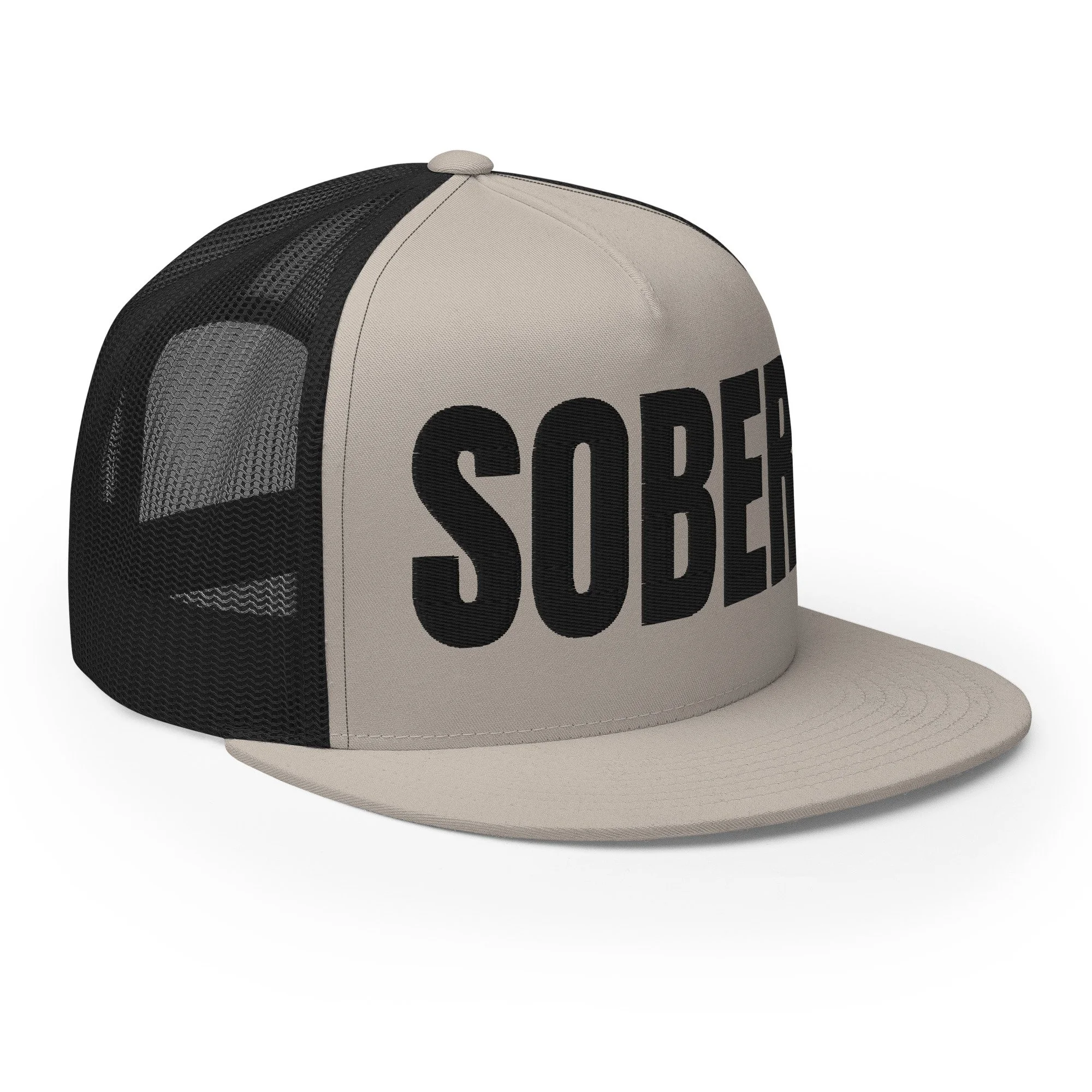 Sober Embroidered Trucker Hat