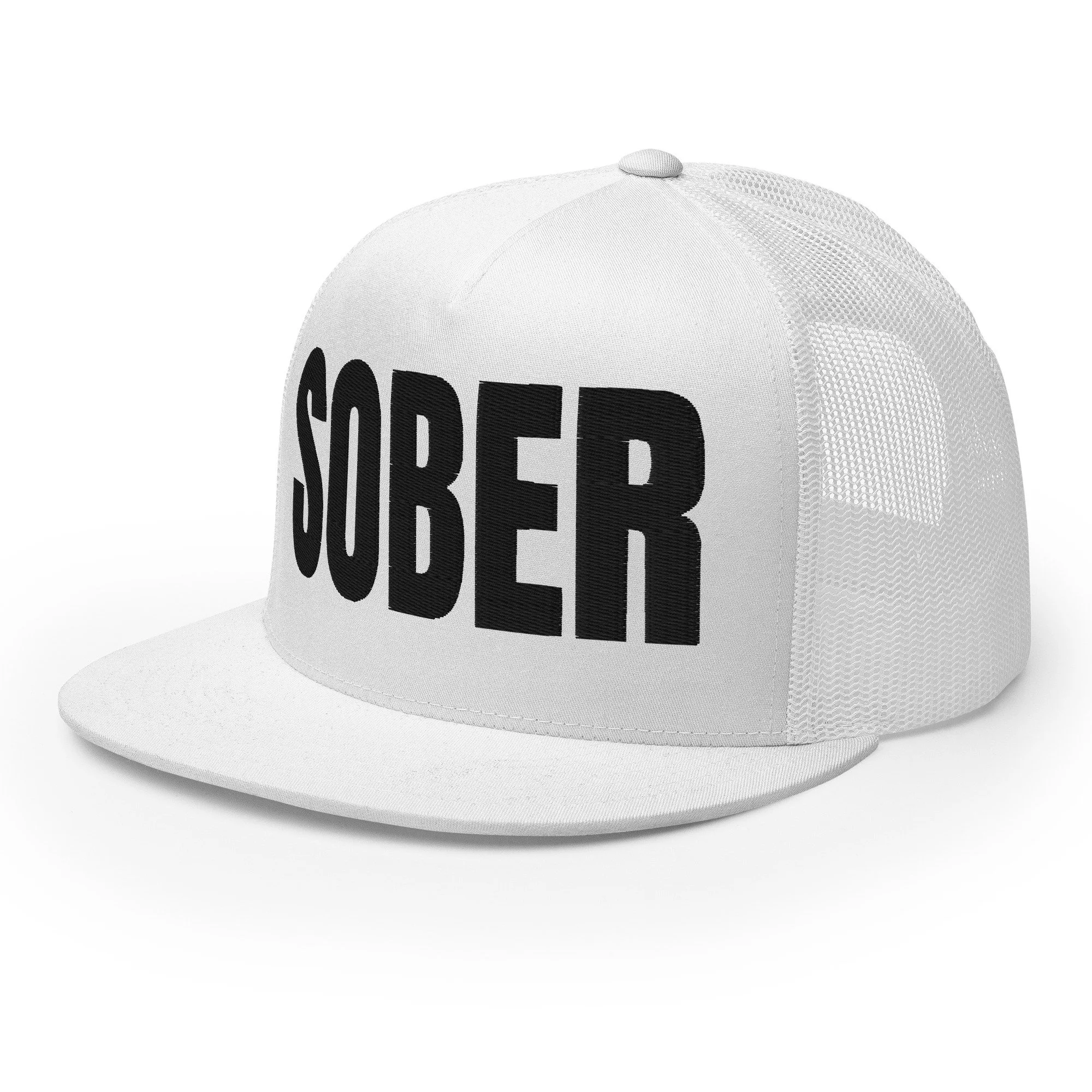Sober Embroidered Trucker Hat