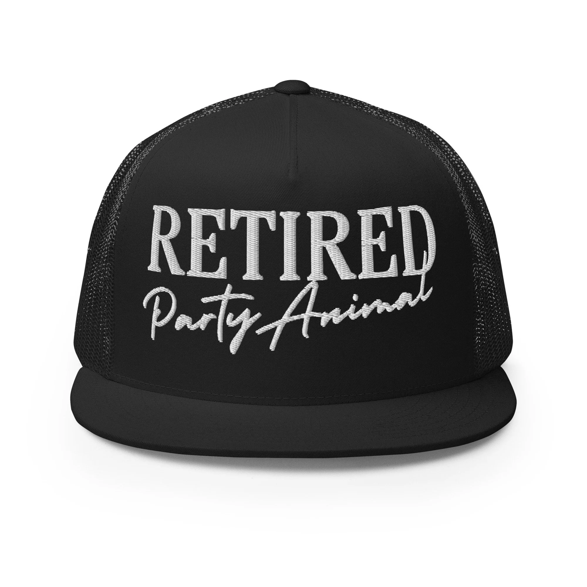 Retired Party Animal Embroidered Trucker Hat