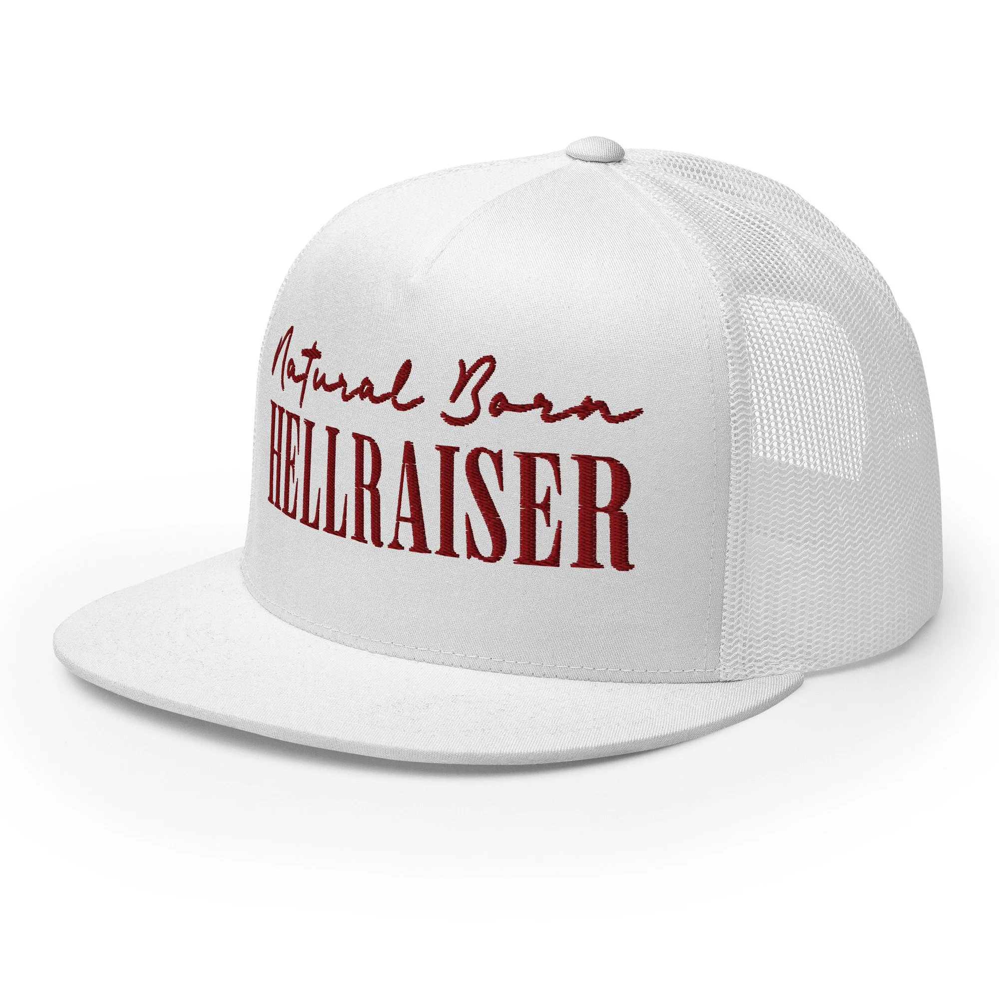 Natural Born Hellraiser Embroidered Trucker Hat