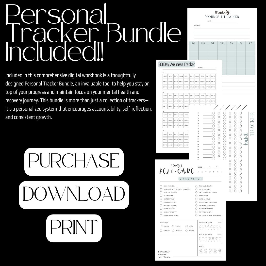 Inner Strength Mental Health Worksheet Bundle | CBT Worksheet Bundle | DBT Therapy Workbook