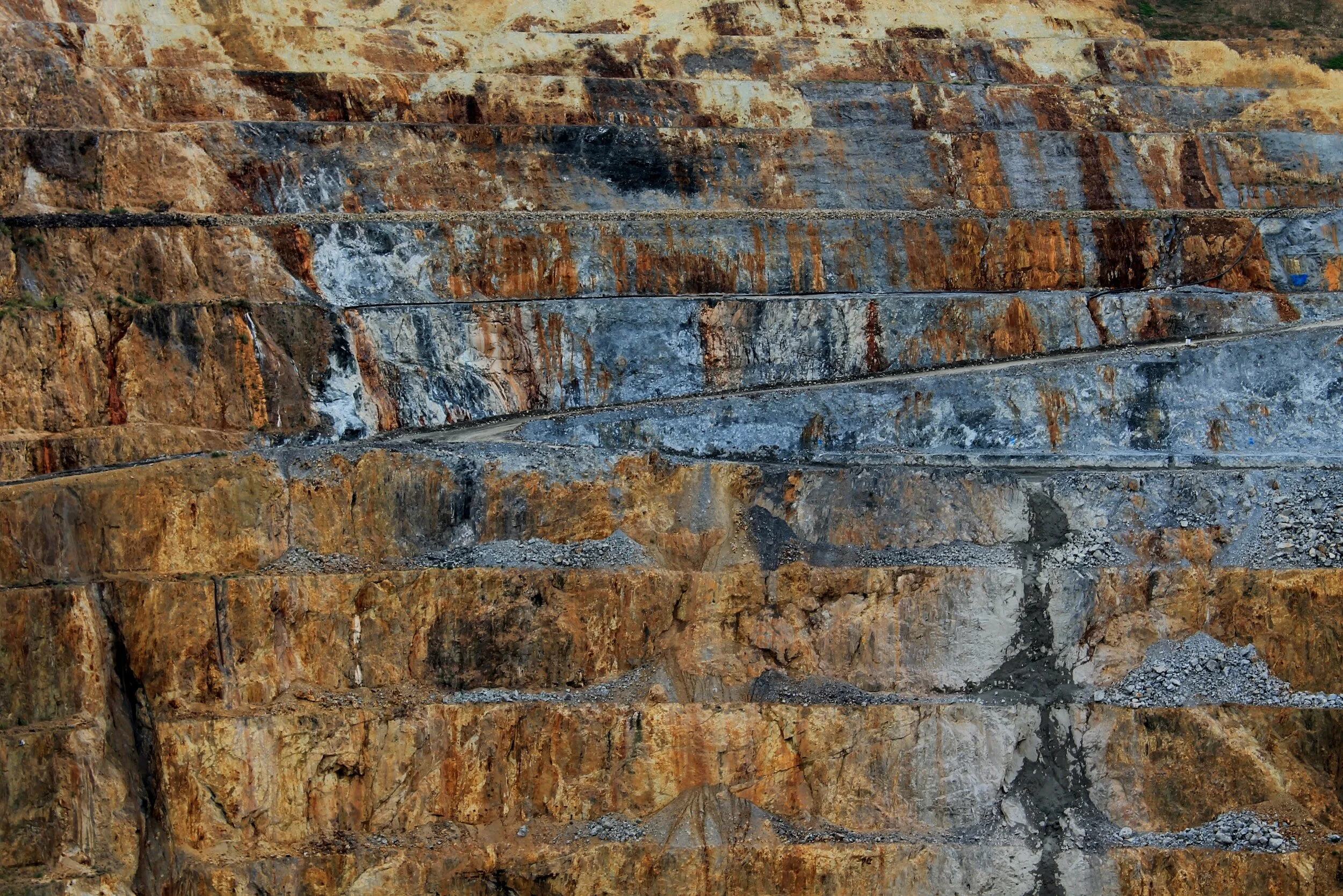 Layers of stone in an open mine