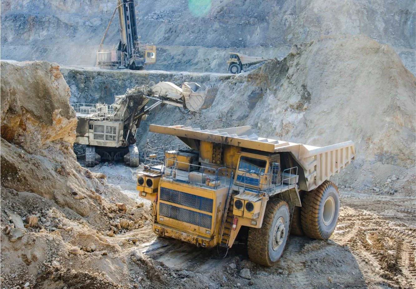Huge diggers in a open mine