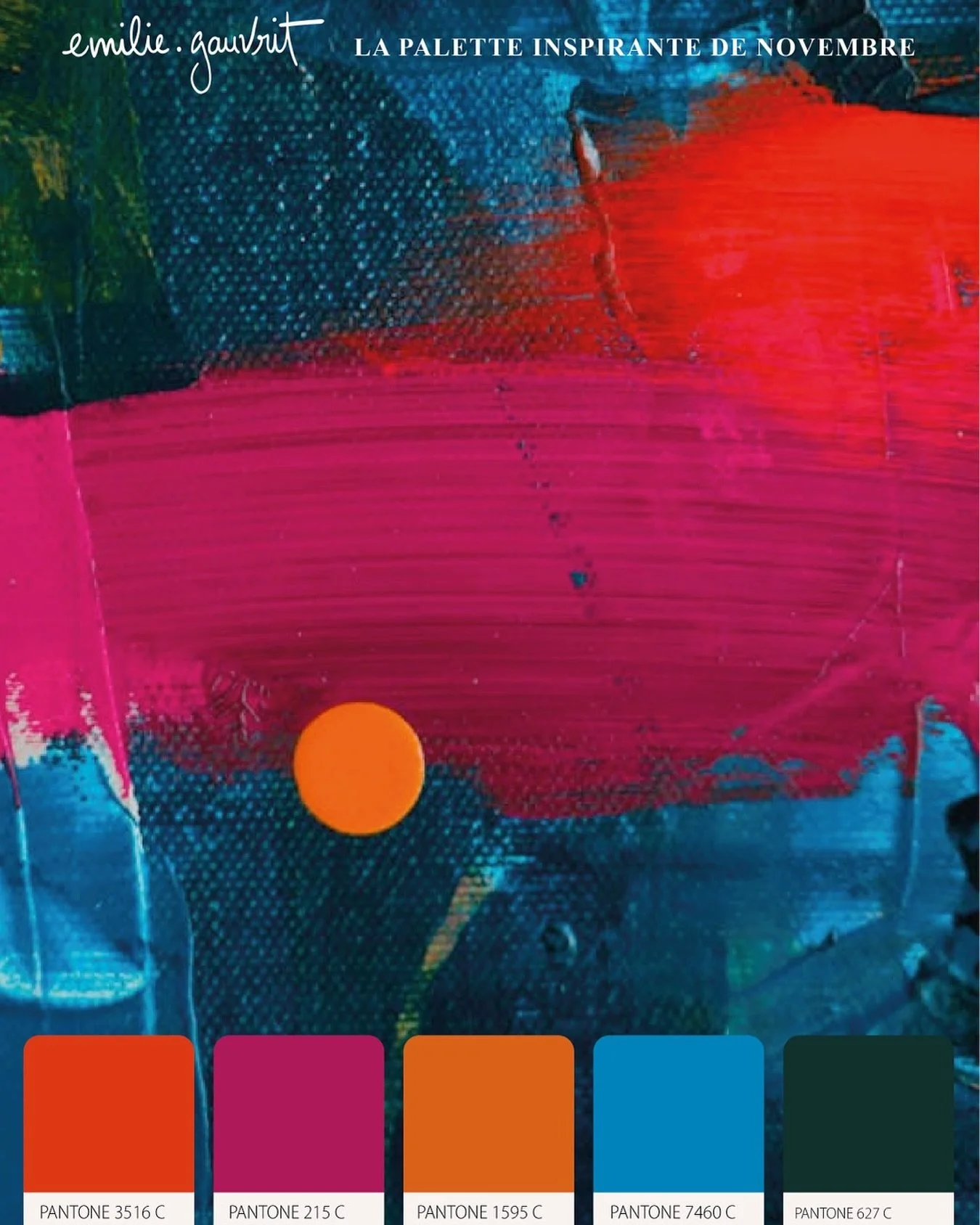 Retour du Jeudi&rsquo;inspi avec la palette 🎨 du mois de novembre 
Un m&eacute;lange de chaleur et de givre pour repr&eacute;senter la saison et l&rsquo;ambiance du moment.

🍁un rouge automnal comme les routes recouvertes de feuilles d&rsquo;Erable