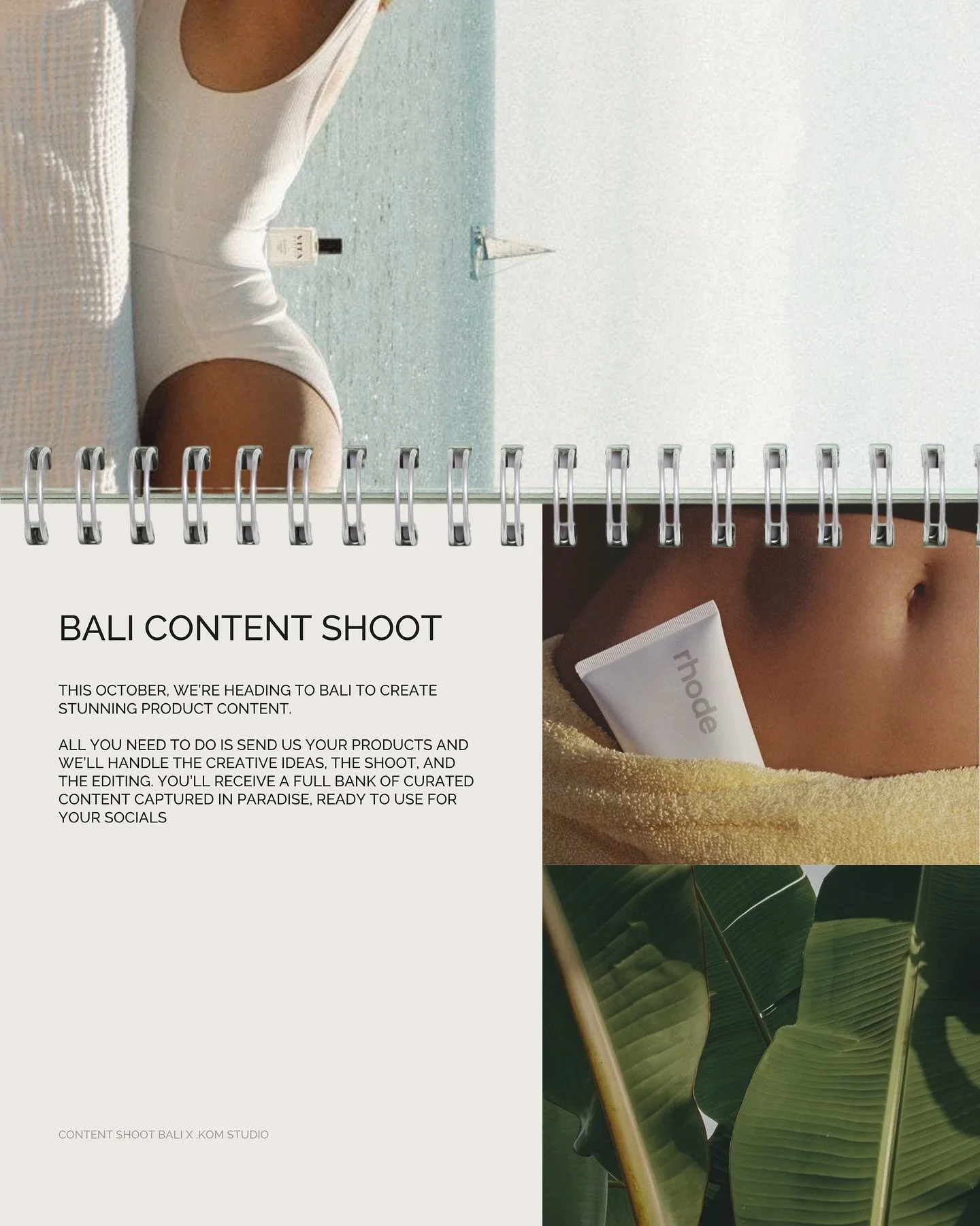 We’re taking your brand to Bali 🌴
Think golden beaches, tropical backdrops, and curated product content designed to elevate your brand. All you need to do is send us your products & we’ll create the concepts, shoot in paradise, edit