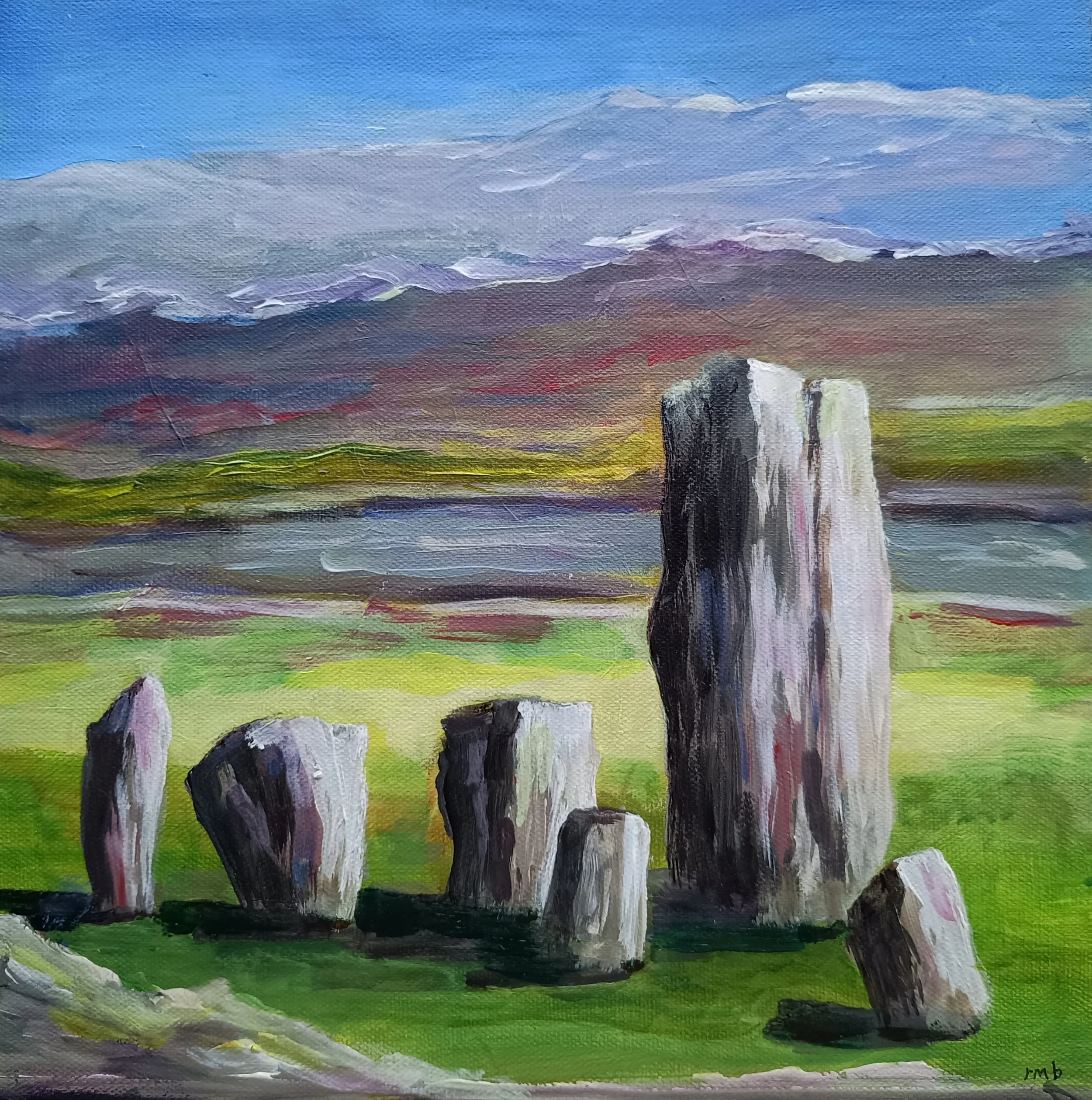 Standing stones. Acrylic on canvas