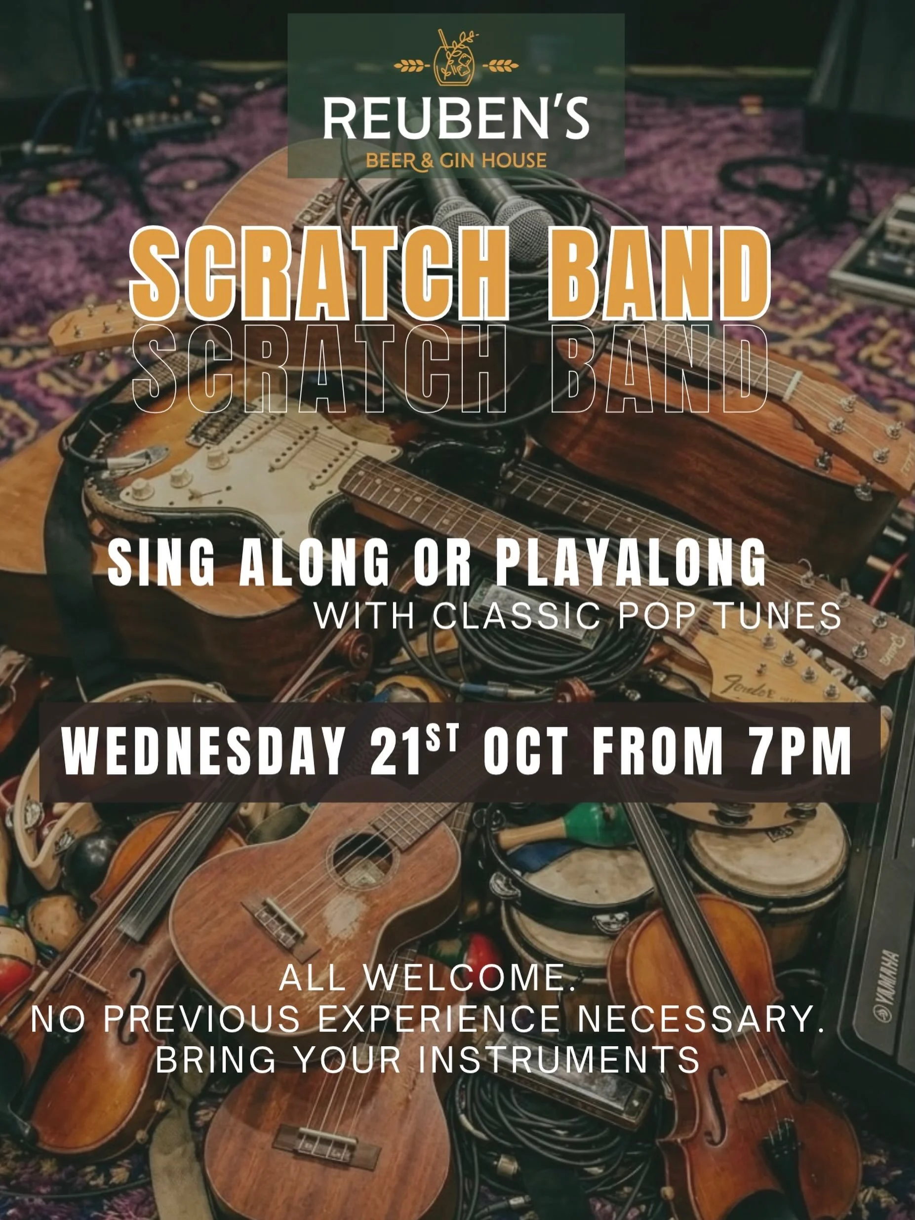 🎸 SOMETHING NEW IS COMING TO REUBEN&rsquo;S! 🎶

Fancy something a little different this Wednesday? Join us tomorrow night for our very first Scratch Band from 7pm! 🍻

Think classic pop tunes, an old-fashioned singalong and the chance to get involv