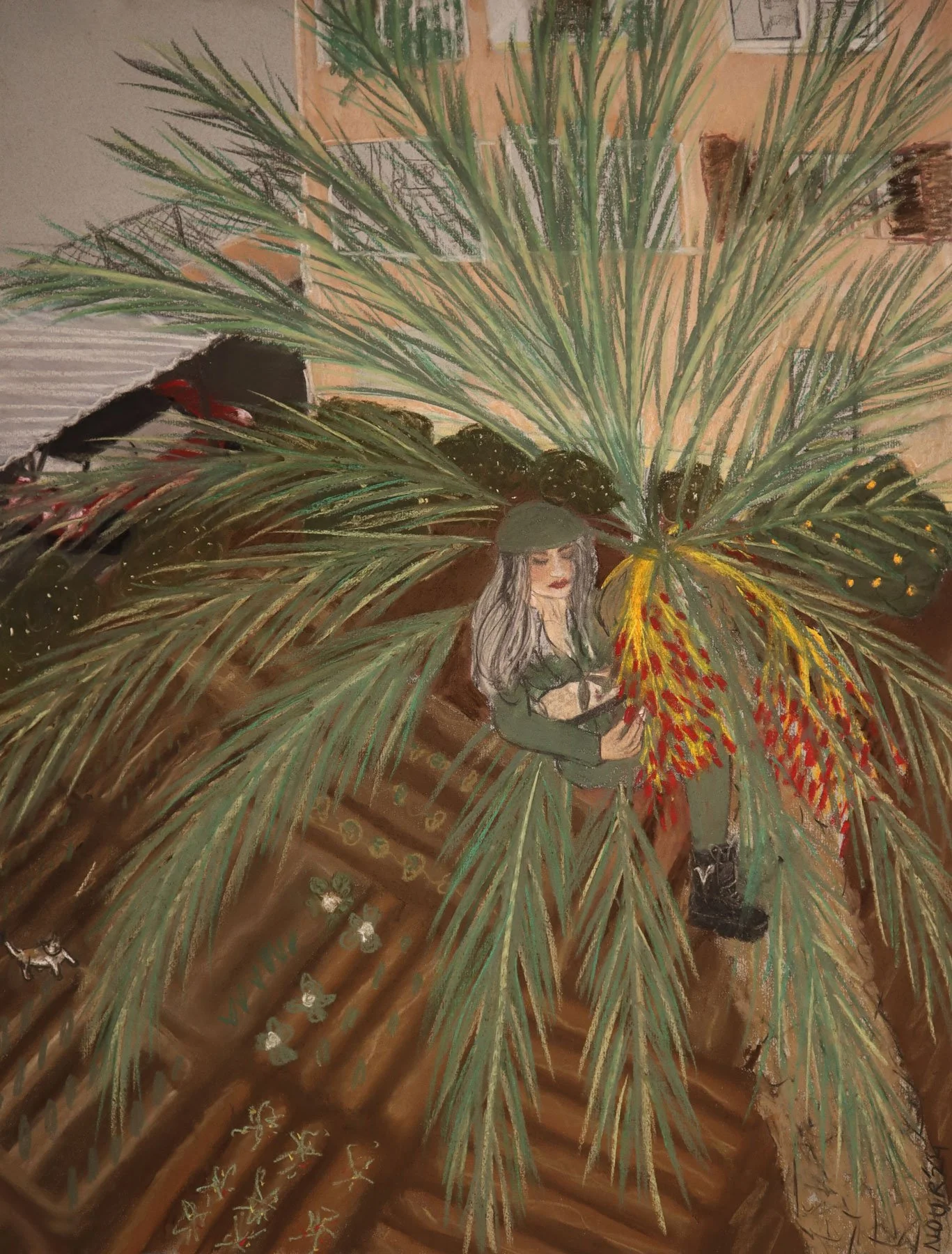 Soldier eating a date