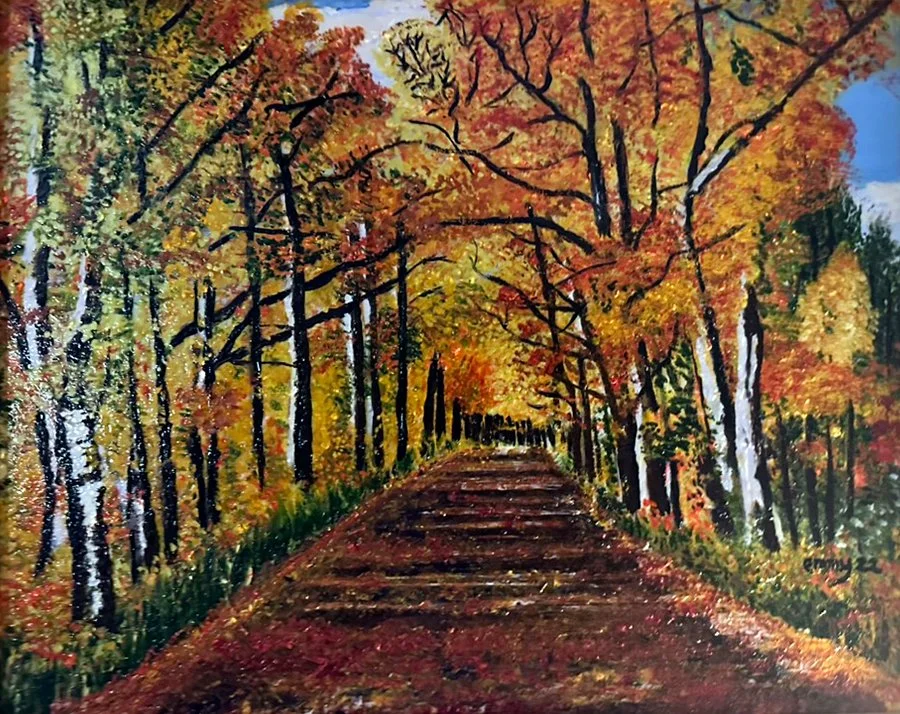 Bottom of Wolstonbury hill, oil on canvas, 45x75 cm