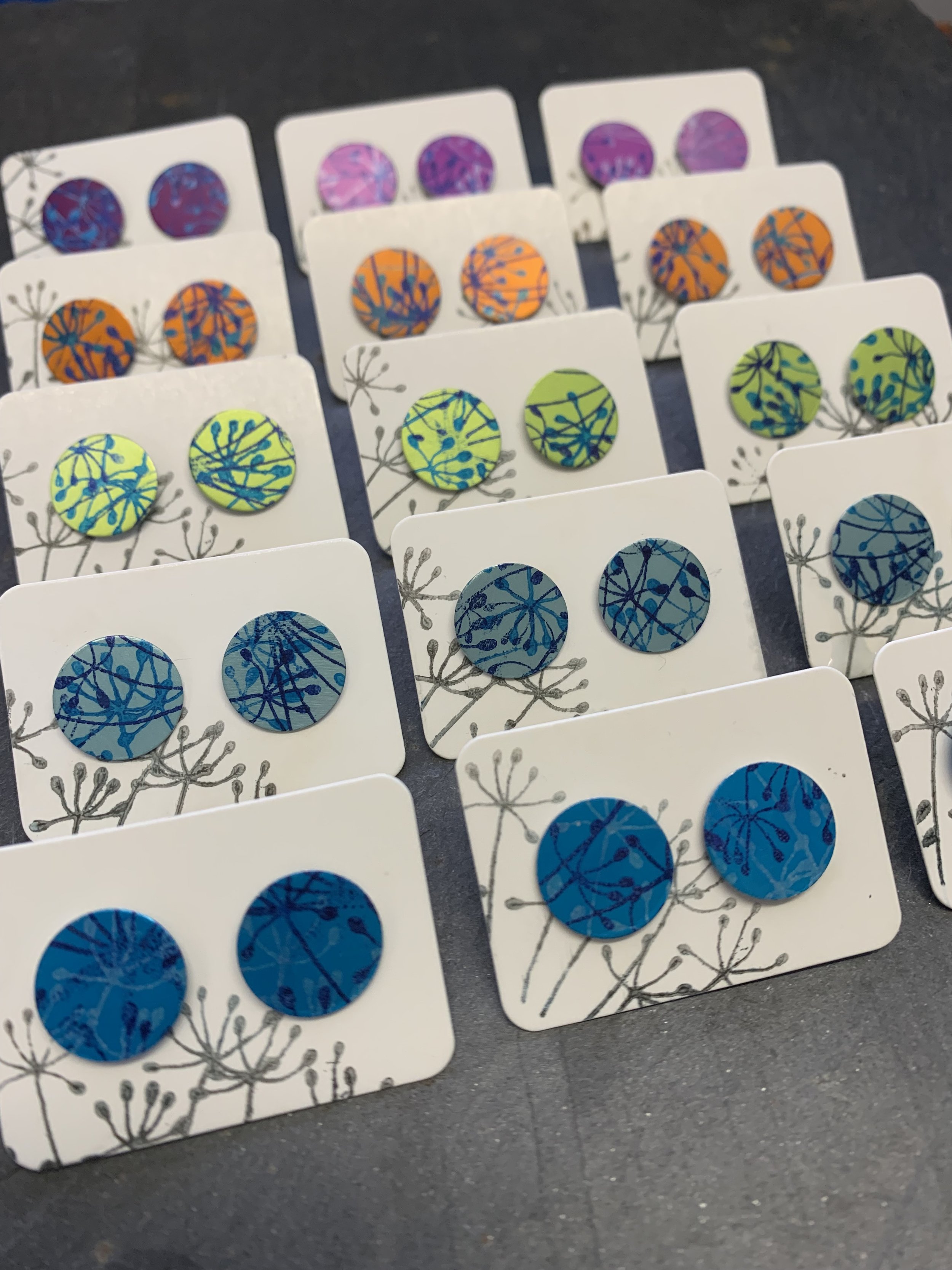 cow parsley printed stud earrings