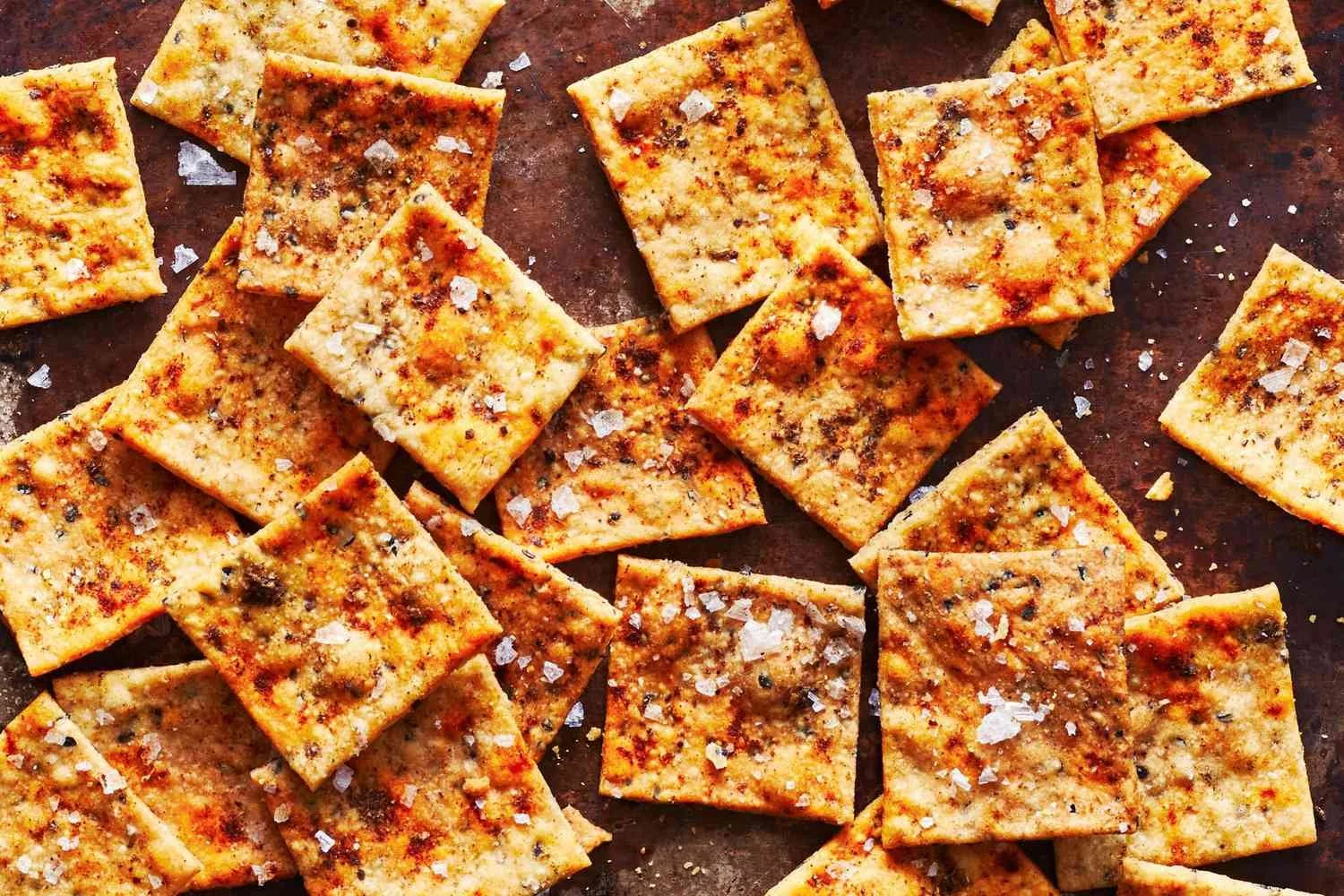 Super seed sourdough crackers