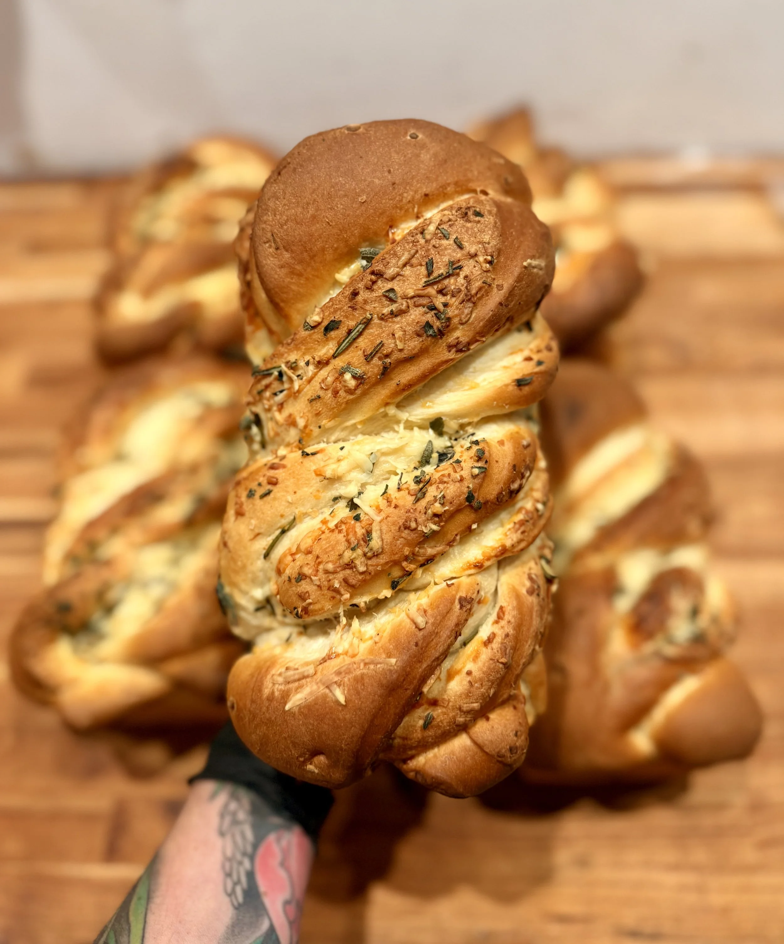 Cheddar and herb brioche loaf