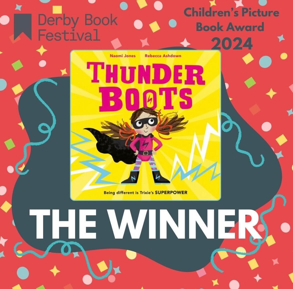 Wow! I was absolutely blown away last week to learn that Thunderboots had won the Derby Book Festival Children&rsquo;s Picture Book Award. 
⚡️
Thunderboots means so much to me as it was inspired by my own diagnosis of dyslexia. (The title was my Gran