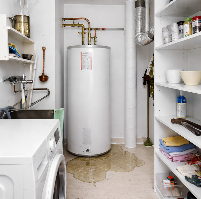 water heater leaking onto concrete basement floor