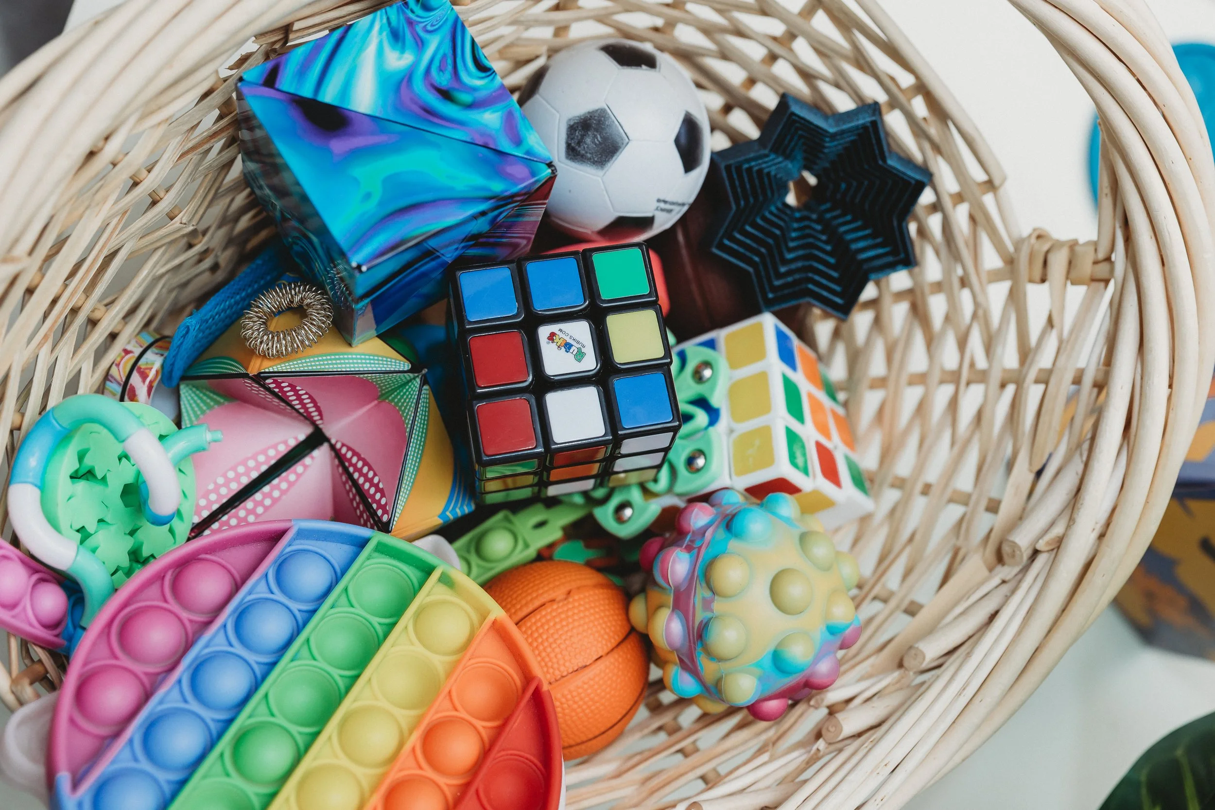 Fidget basket toys for neurodivergent people