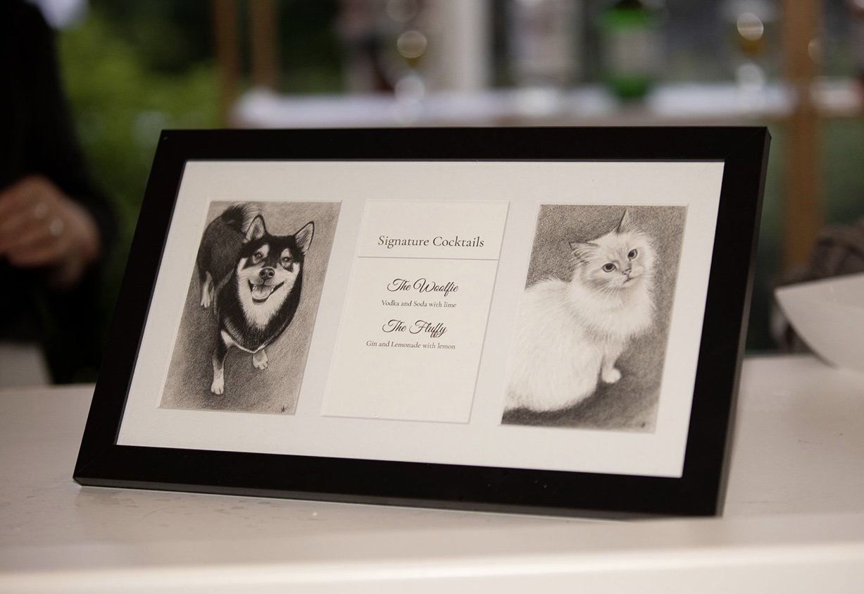 Signature Cocktail Menu Pet Portraits