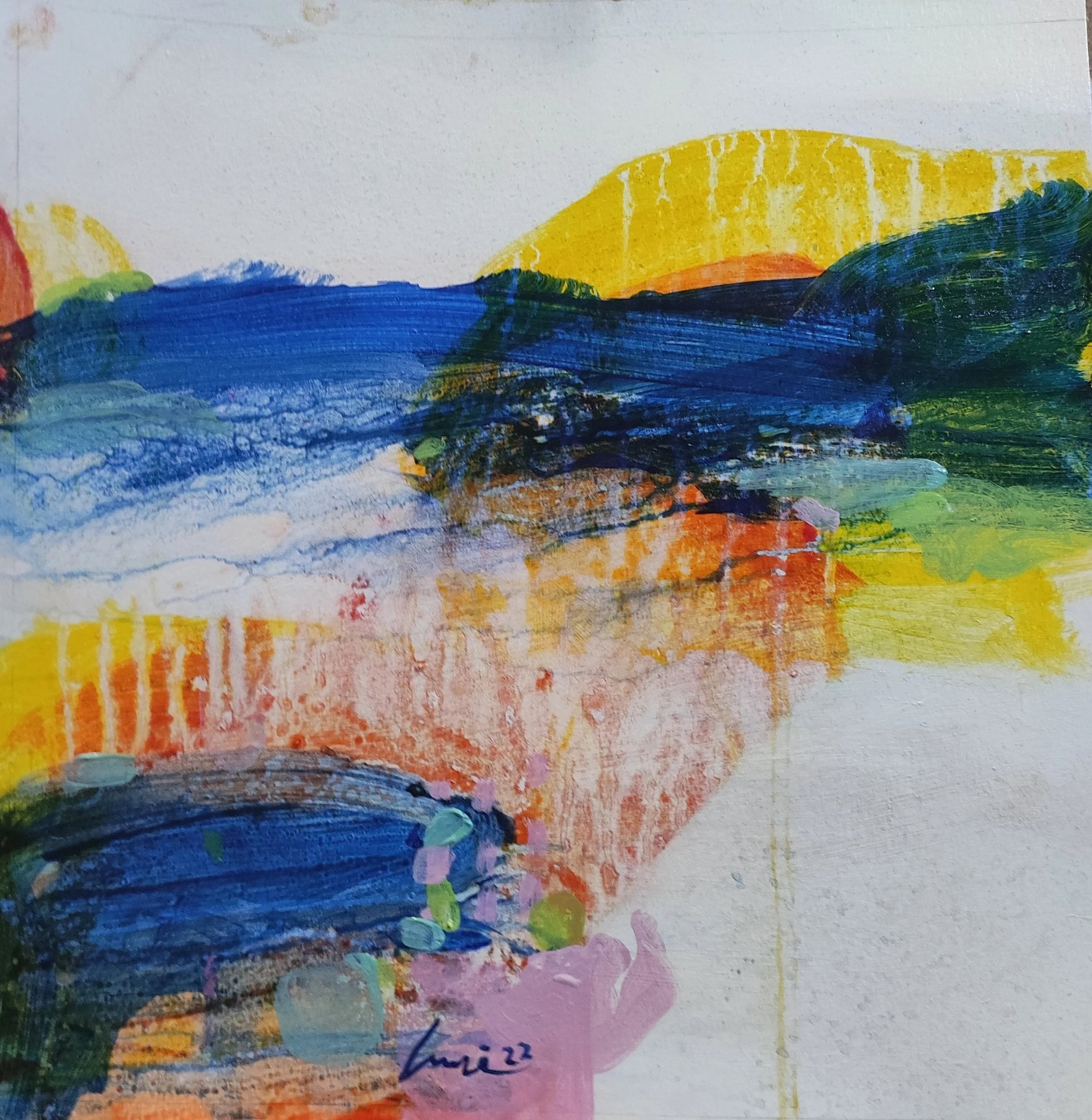 Untitled , 2022 acrylic on paper, 35 x 35 cm