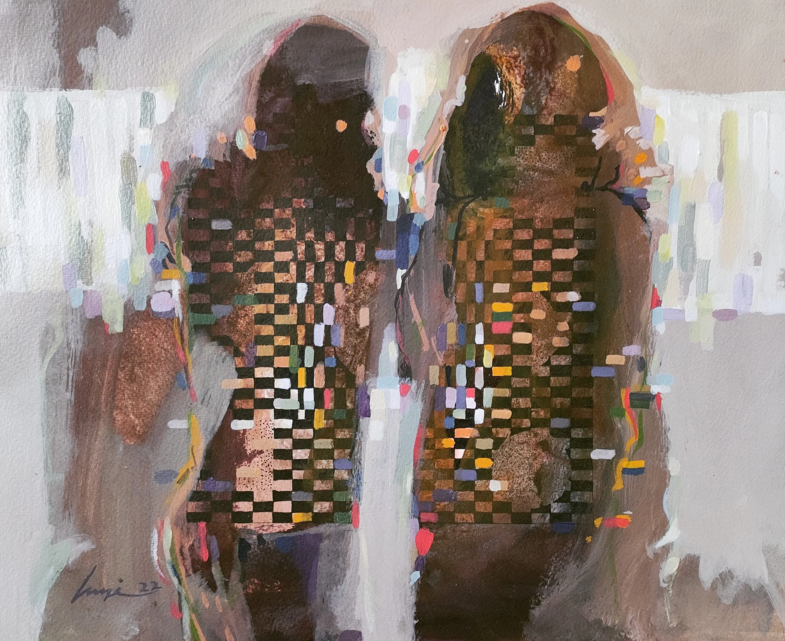 Untitled , 2022 acrylic on paper, 35 x 45 cm