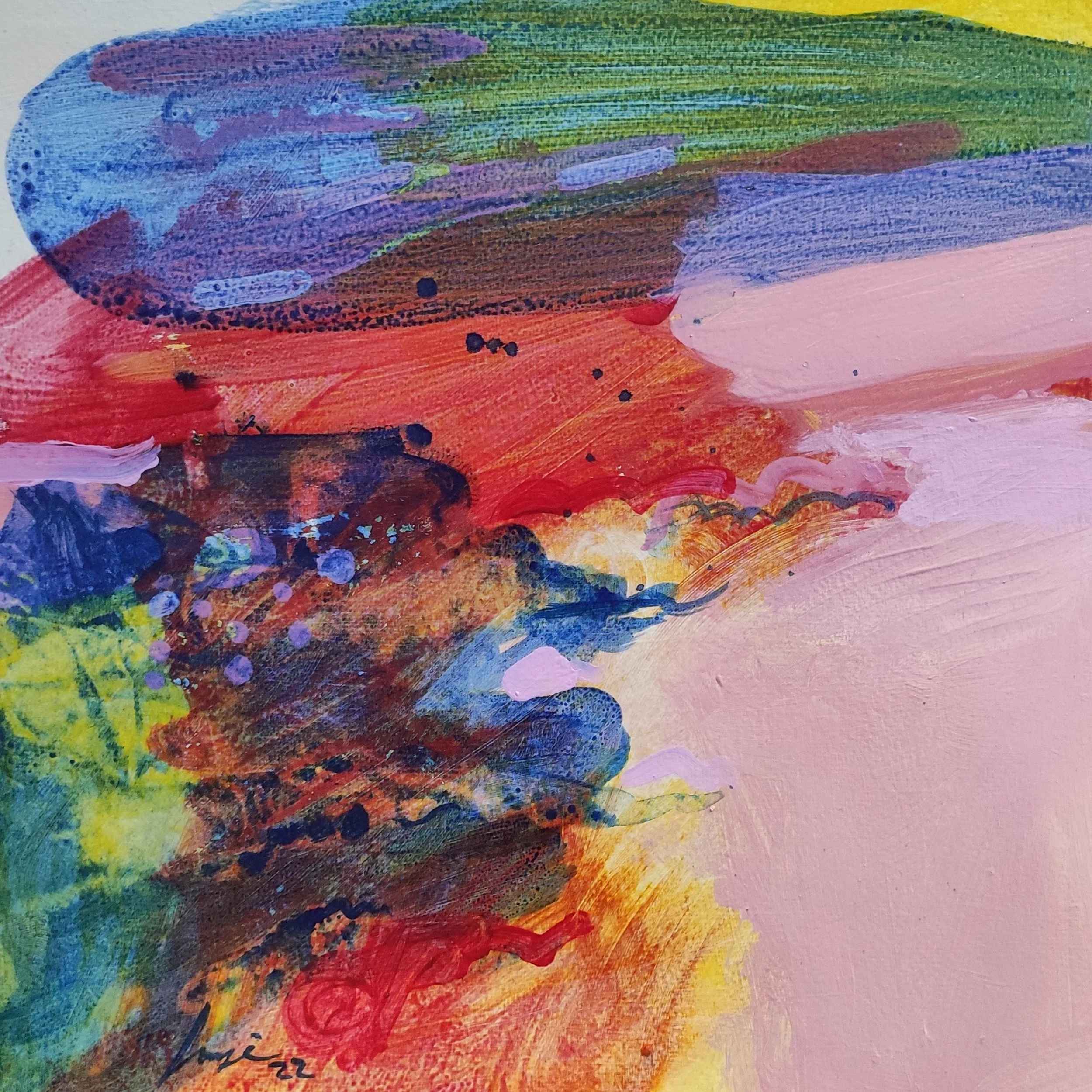 Untitled , 2022 acrylic on paper, 35 x 35 cm