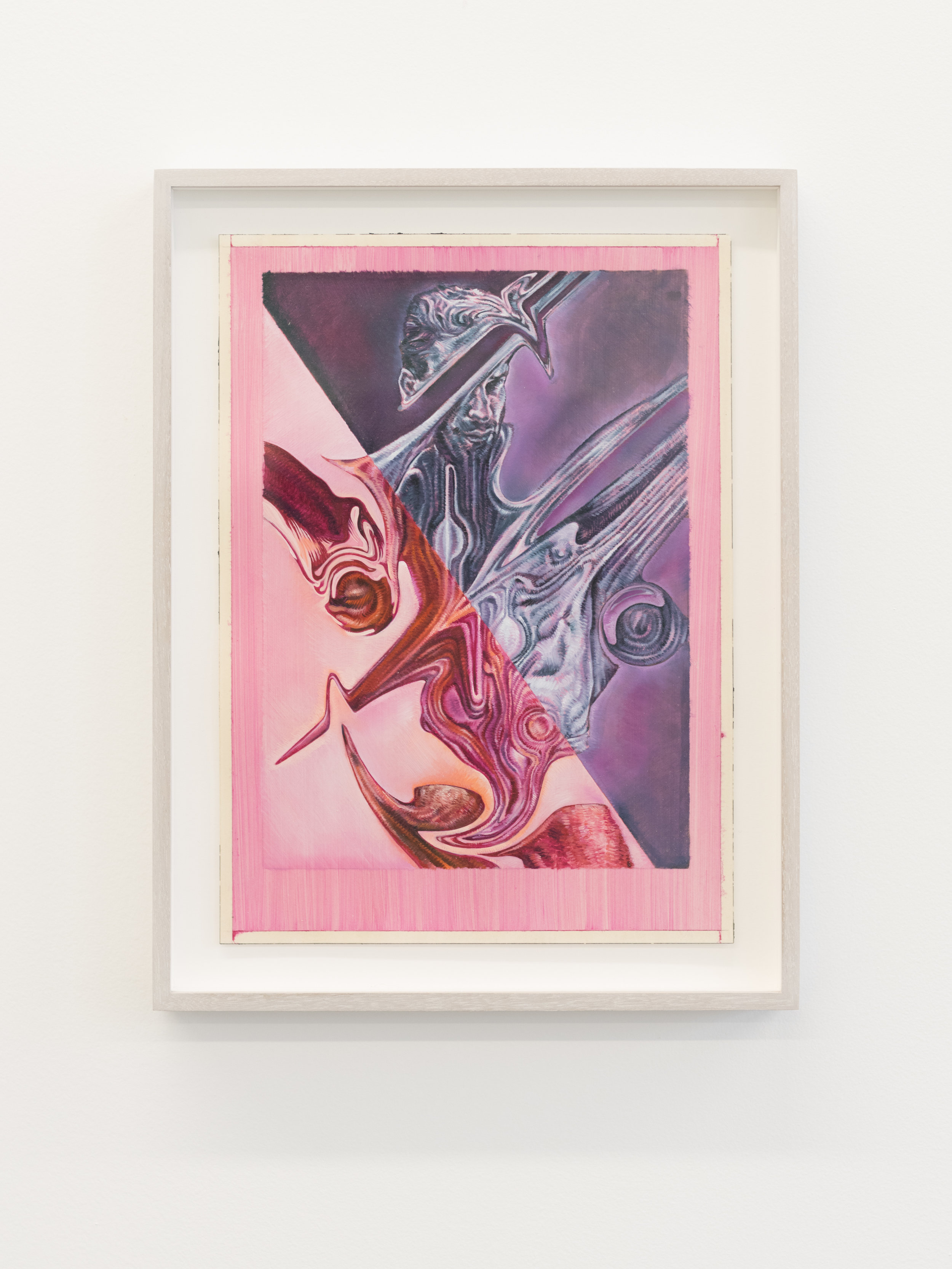  David Lasley   Mr. Pink and Purple , 2018  Oil on paper  10 x 14 in, 12.5 x 16.5 in framed 