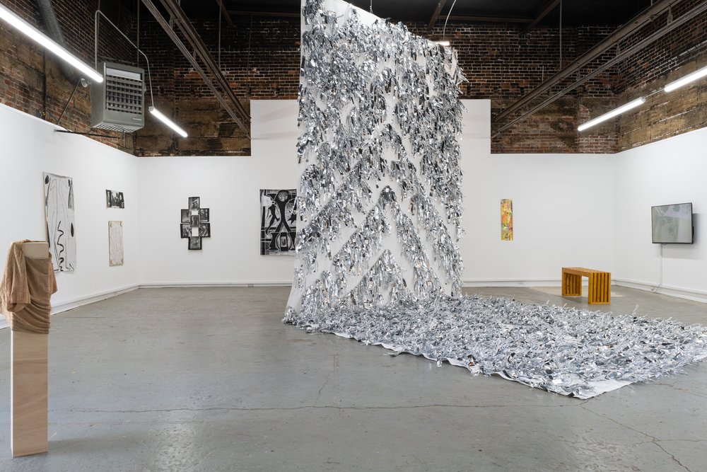   Bits and Little Pieces , 2022, installation view, the Buffalo Institute for Contemporary Art. Photo: Nando Alvarez-Perez. 
