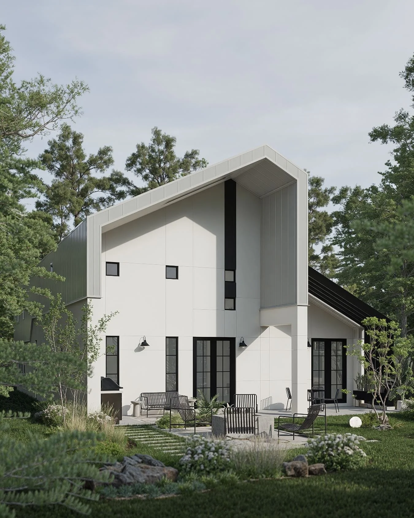 Entrees 2.0 - The back patio and yard, featuring custom louvers for shading.

#architecture #design #interiordesign #interior #homedecor #architect #home #architecturelovers #construction #homedesign #building #archilovers #interiors #luxury #decor #