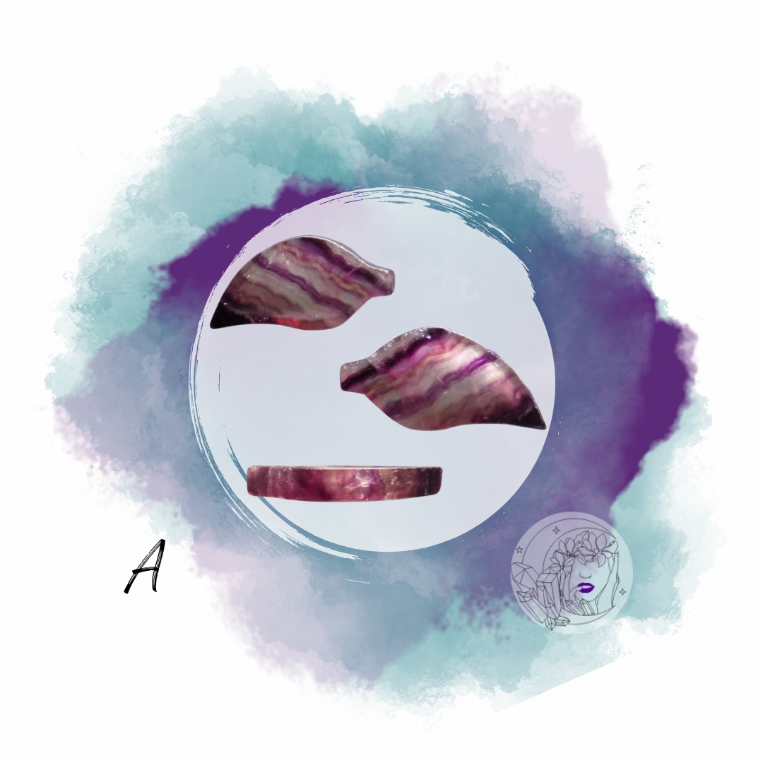 Purple Fluorite Leaf Trinket Bowls