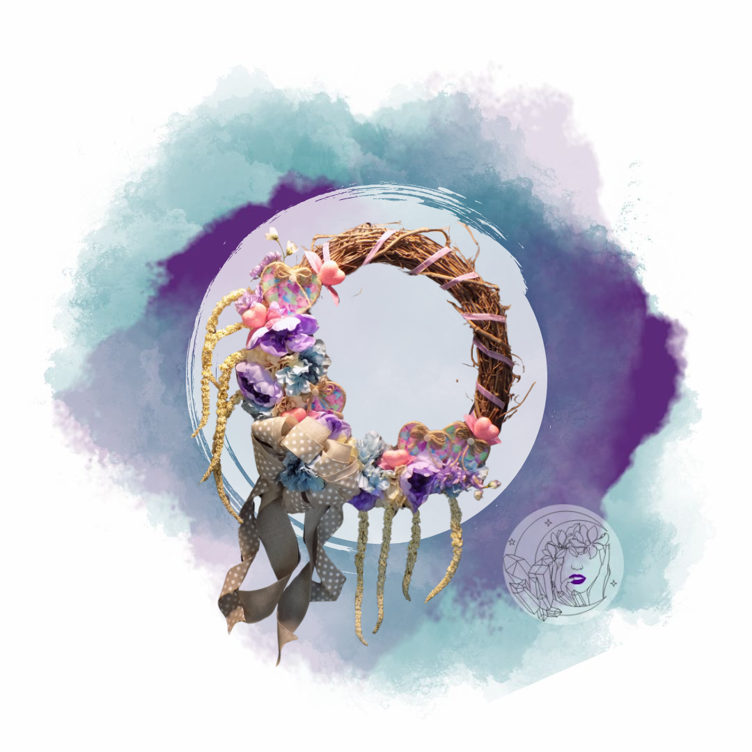 Conversation Heart Wicker Wreath
