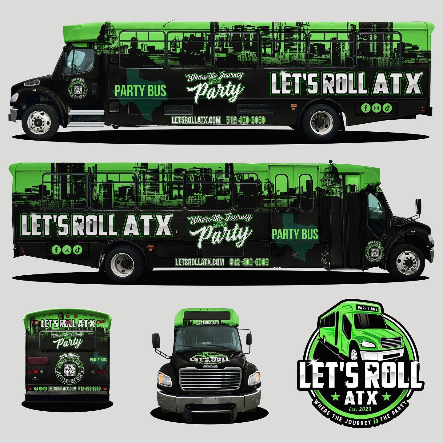 🚌✨ Unveiling the Ride of a Lifetime!  Meet our newly wrapped party bus, &lsquo;Let&rsquo;s Roll ATX&rsquo;! Bringing a new level of fun to the streets of Austin, TX. Get ready to roll in style! 🌆🎶 

#LetsRollATX #AustinTX #PartyBusAustin #AustinPa