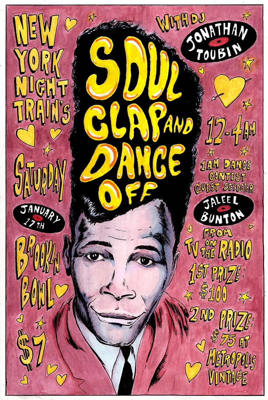 Soul Clap & Dance-Off poster with Nathaniel Mayer. January 2015.