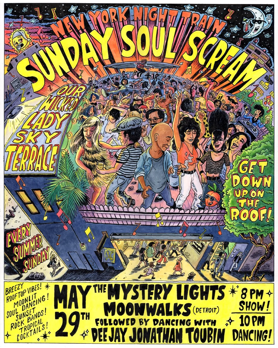 NYNT Sunday Soul Scream poster. Summer 2022.