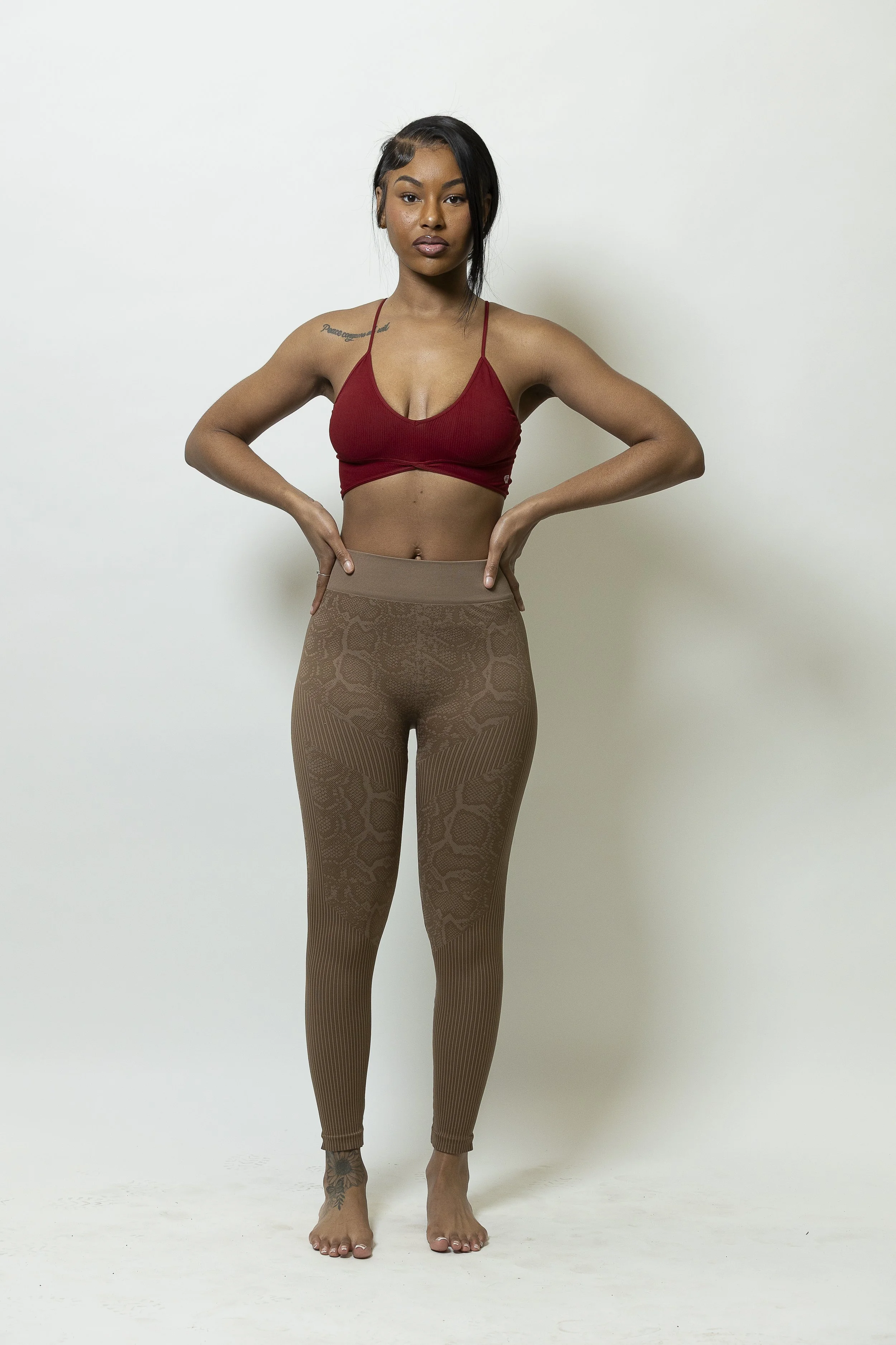 Seamless Snake Charmer Leggings-Brown