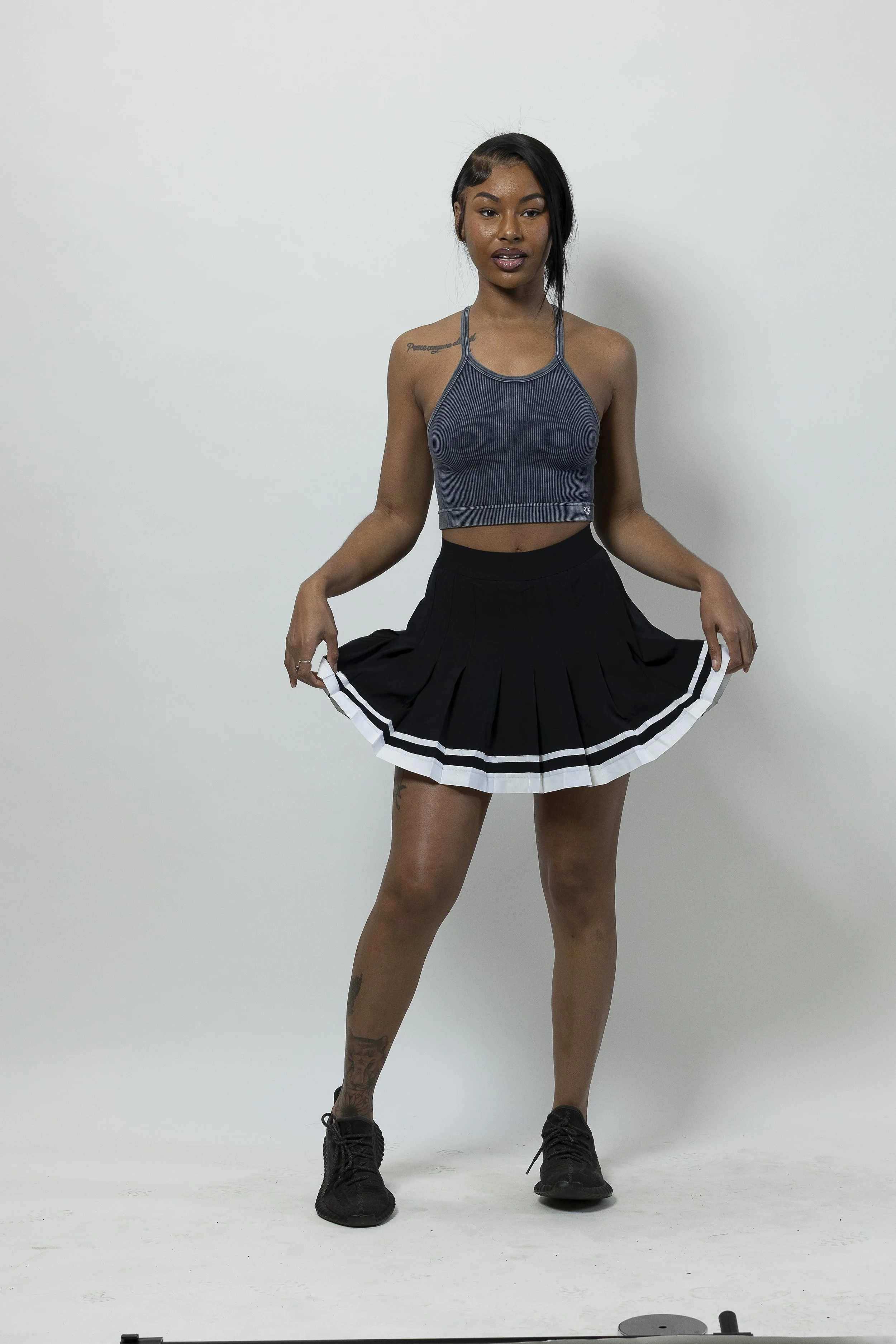 Flirty Tennis Skirt with White Accent