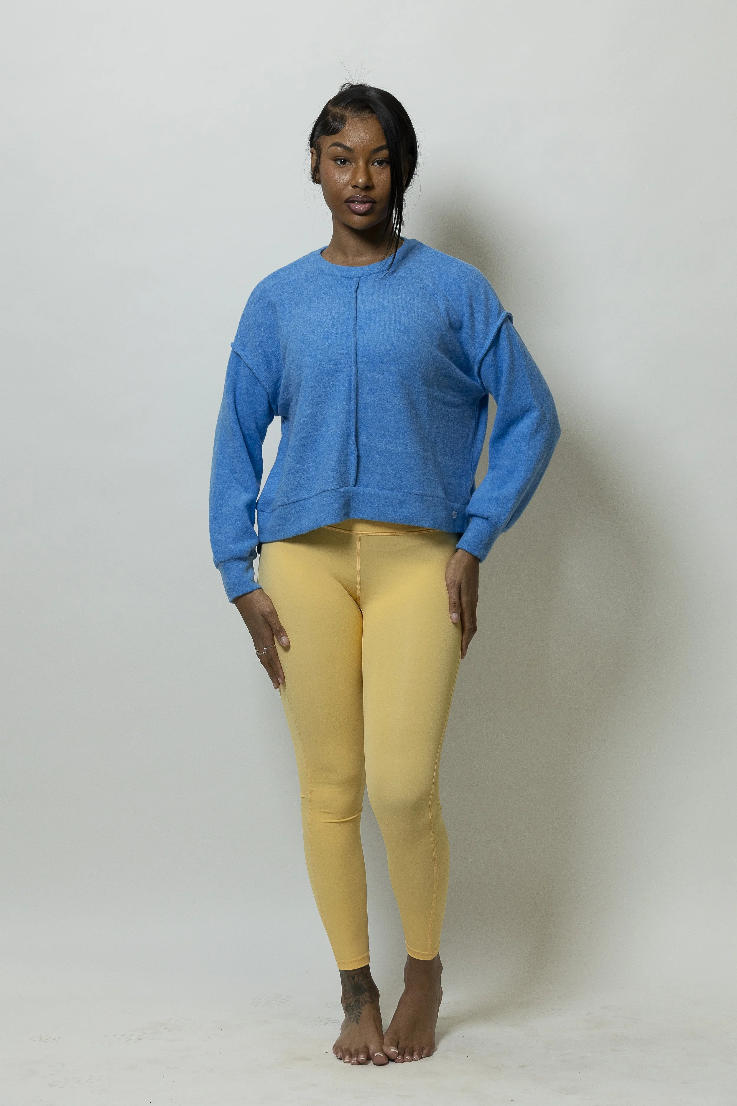 CozyCloud Crewneck Sweater-Blue